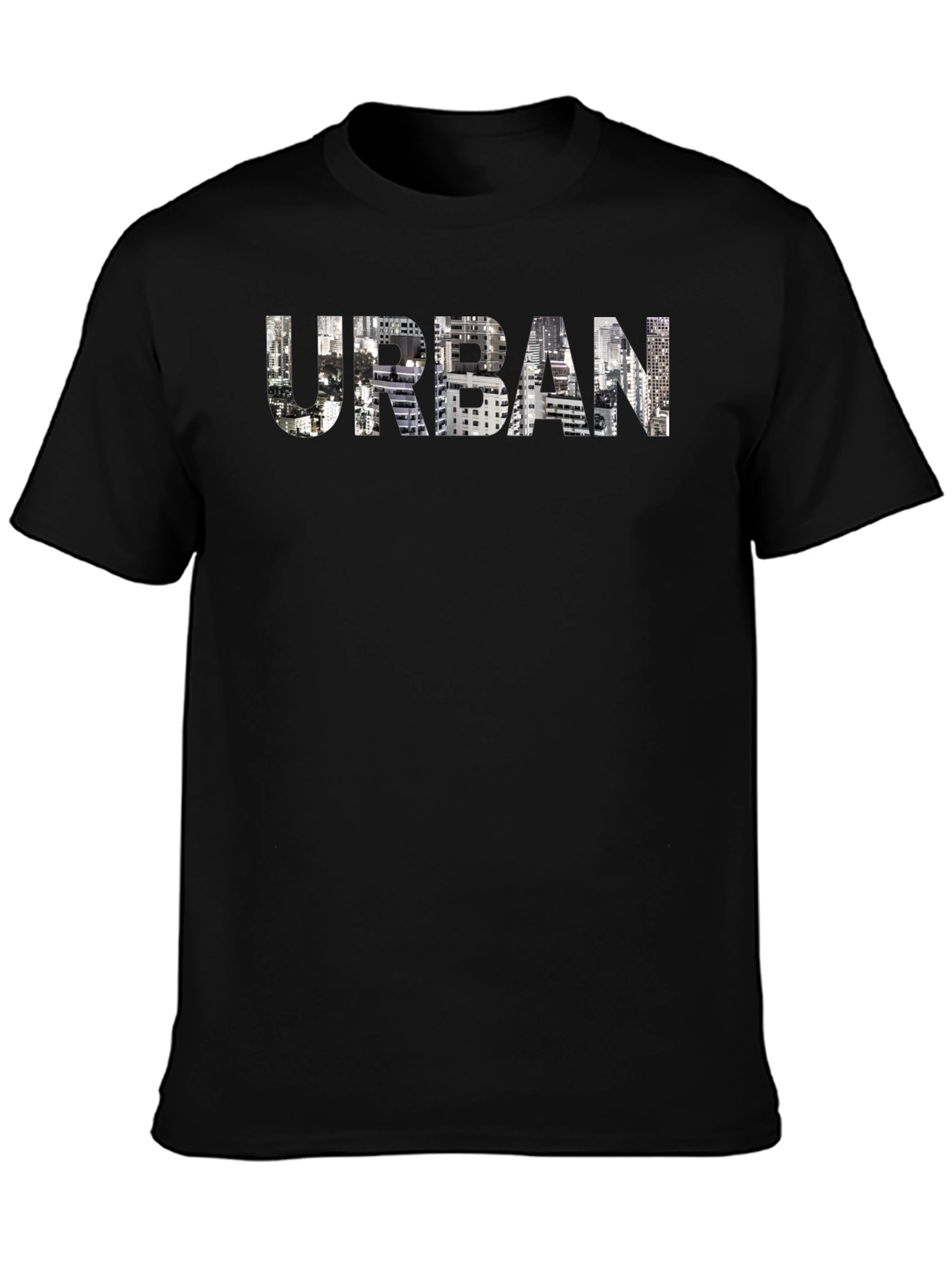 Urban Cityscape Graphic Tee - Mens Black T-Shirt
