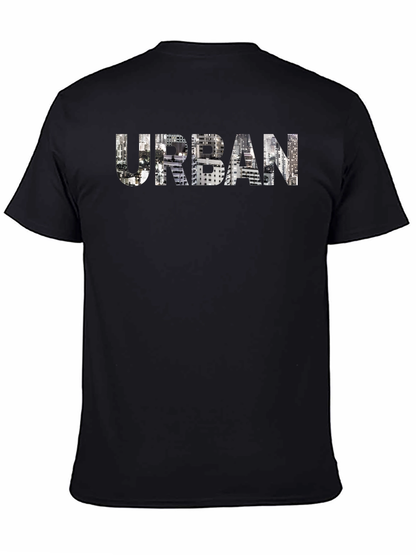Urban Cityscape Graphic Tee - Mens Black T-Shirt
