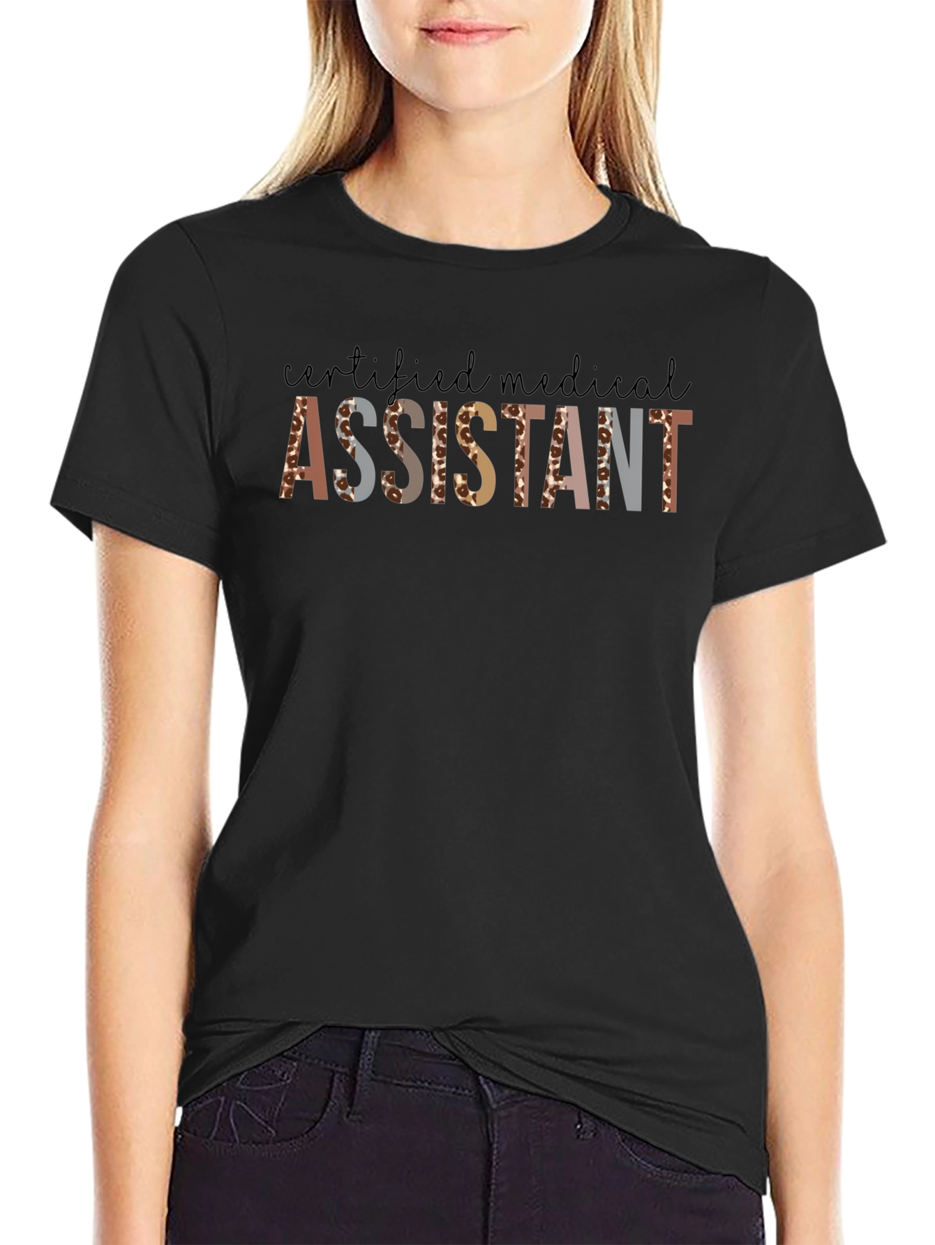 Certified Medical Assistant Leopard Print T-Shirt