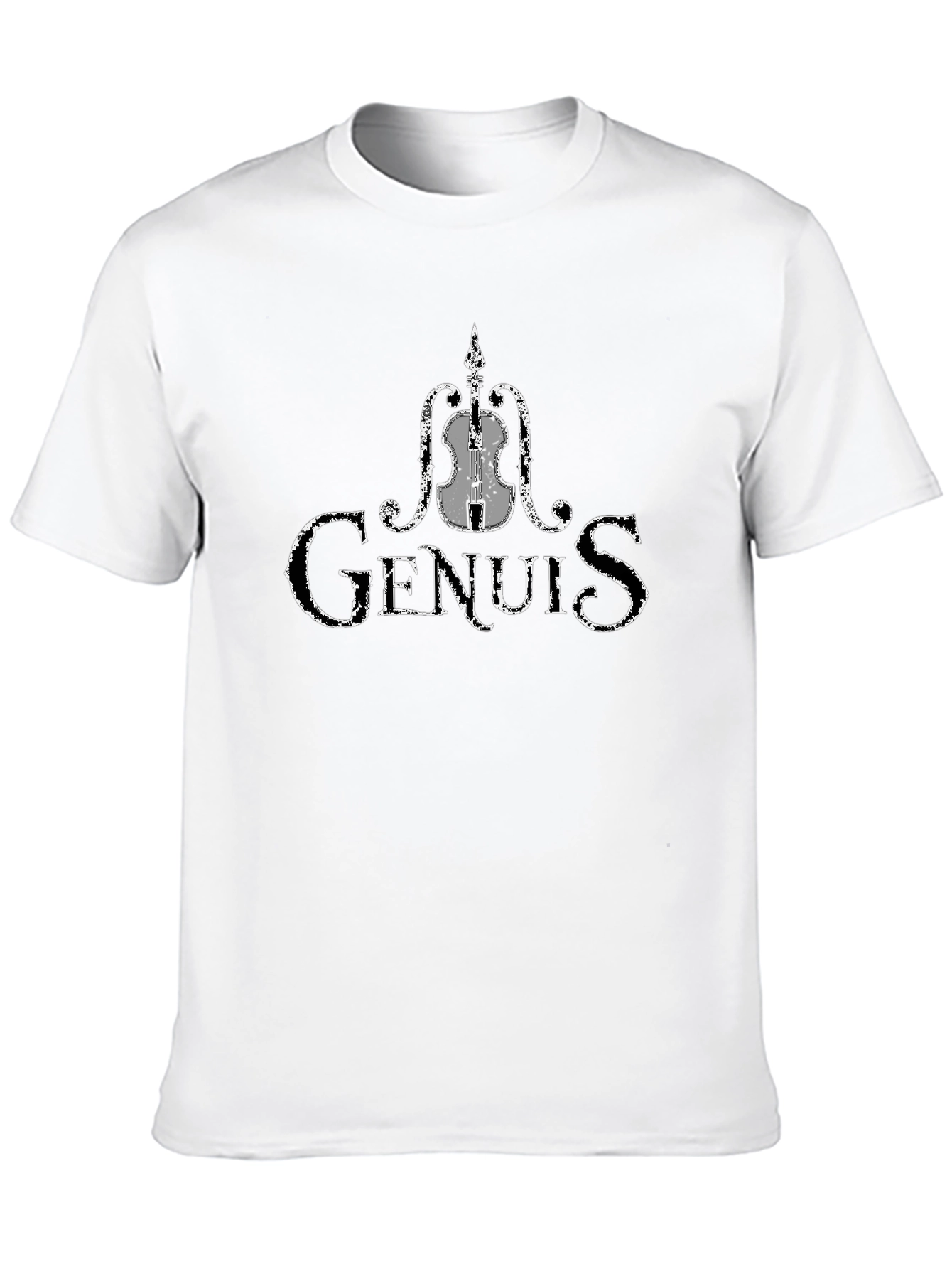 Violin Genius Graphic T-Shirt - Black