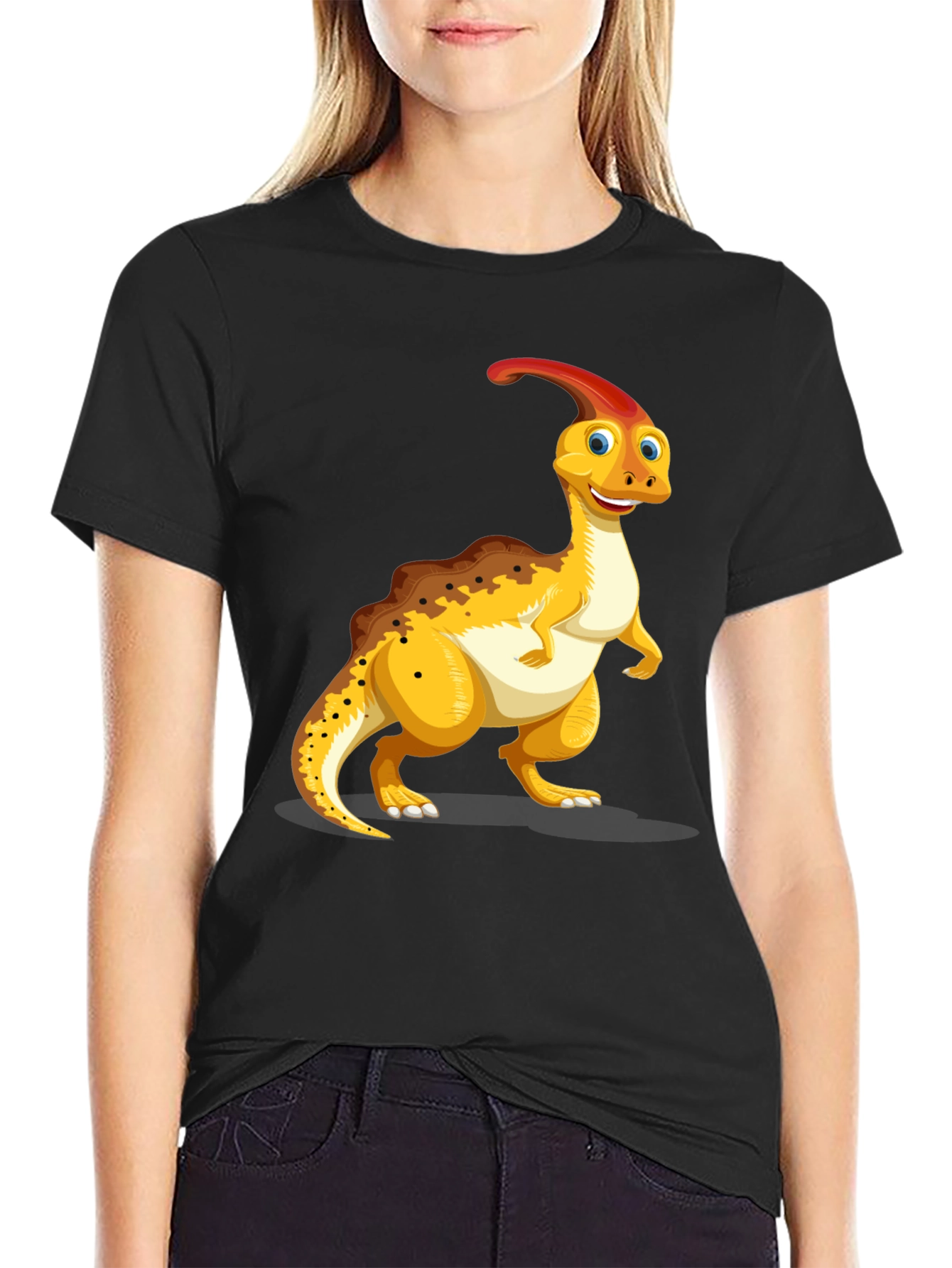 Dino Fun Graphic Tee - Black Casual T-Shirt