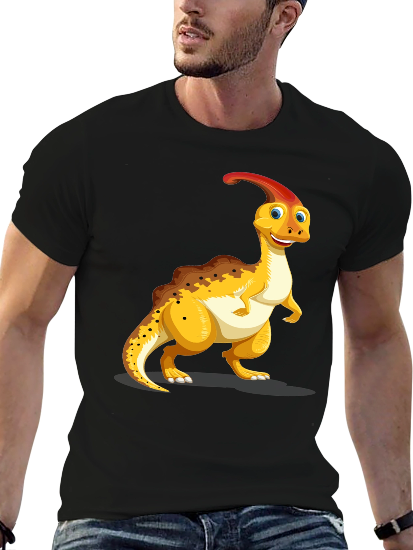 Dino Fun Graphic Tee - Black Casual T-Shirt