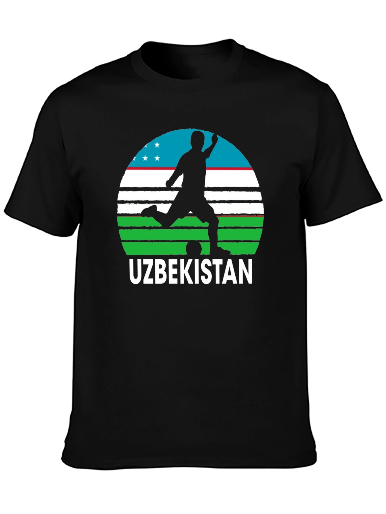 Uzbekistan Soccer T-Shirt - Mens Black Tee