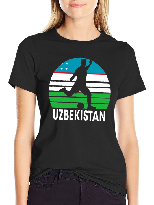 Uzbekistan Soccer T-Shirt - Mens Black Tee