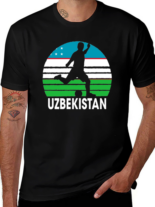 Uzbekistan Soccer T-Shirt - Mens Black Tee