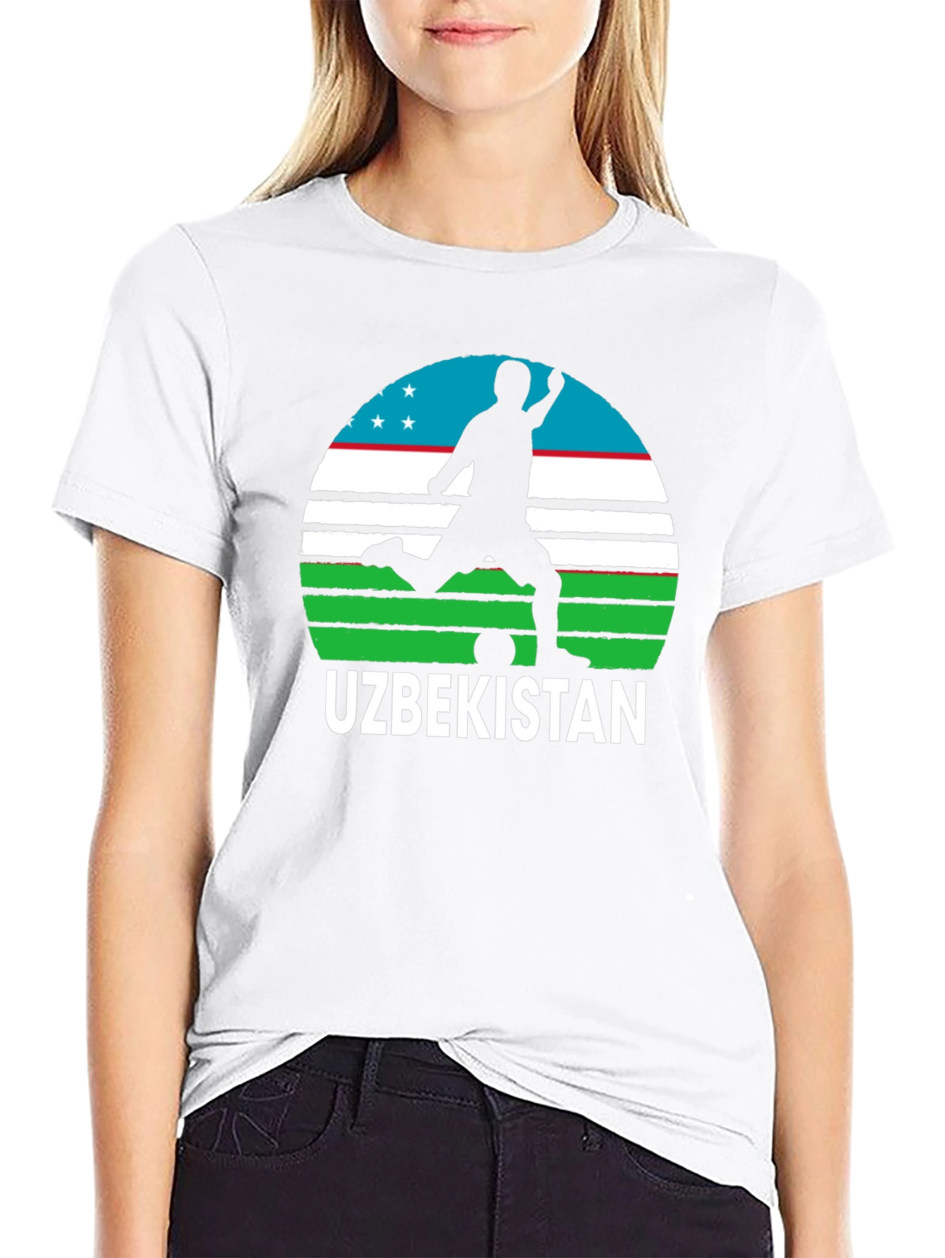 Uzbekistan Soccer T-Shirt - Mens Black Tee