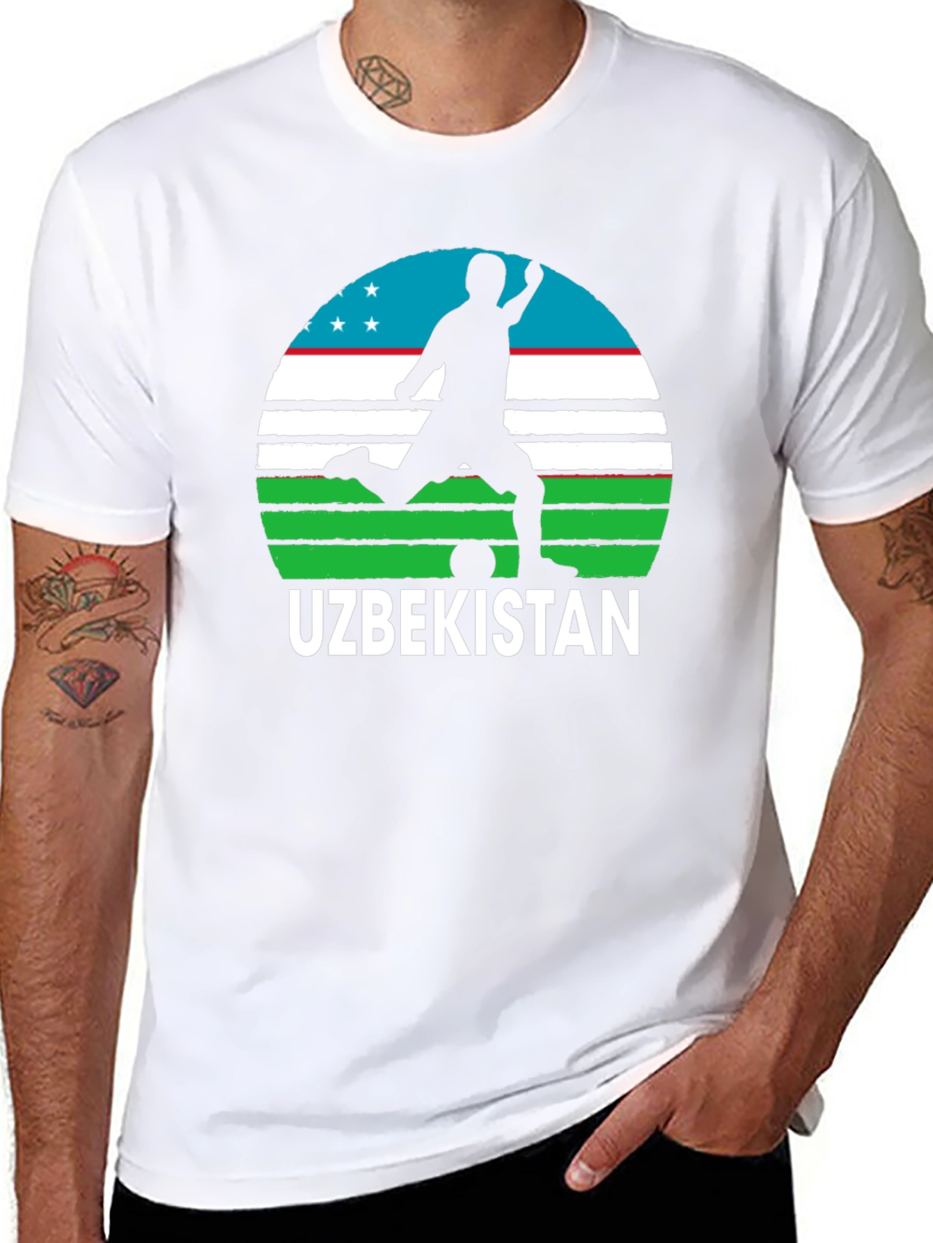 Uzbekistan Soccer T-Shirt - Mens Black Tee