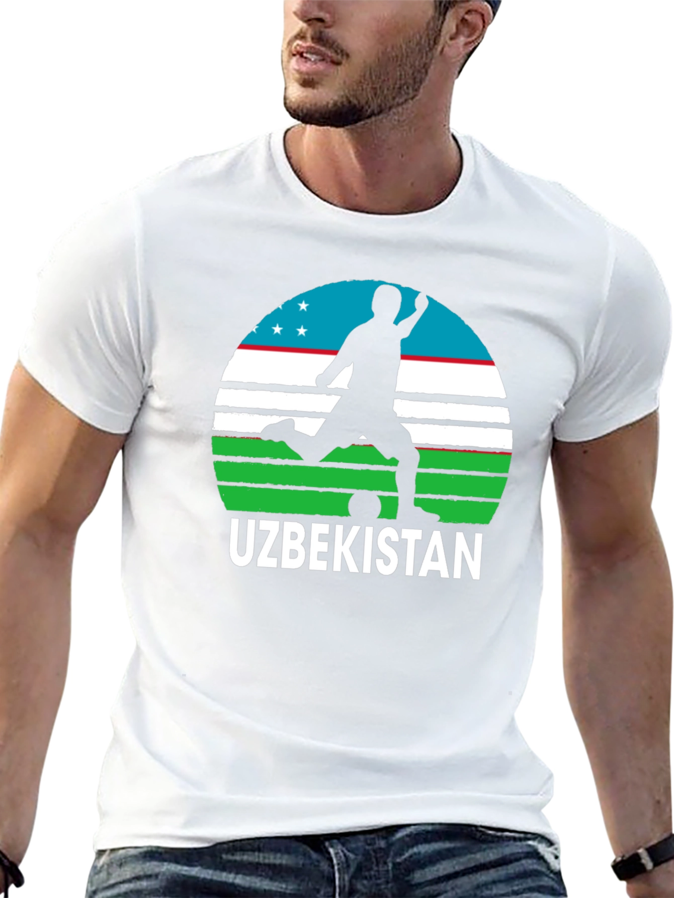 Uzbekistan Soccer T-Shirt - Mens Black Tee