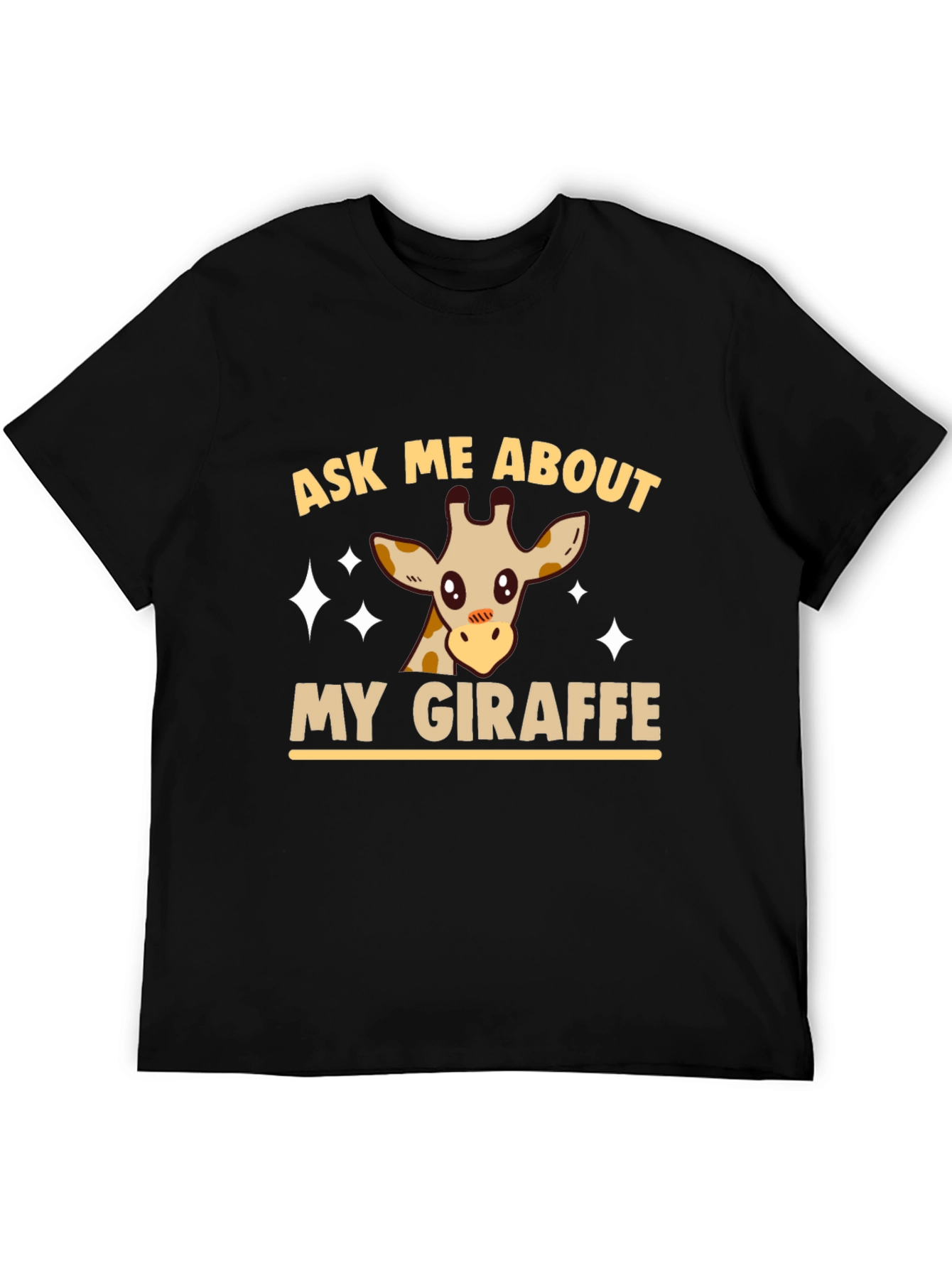 Ask Me About My Giraffe Graphic Tee - Black