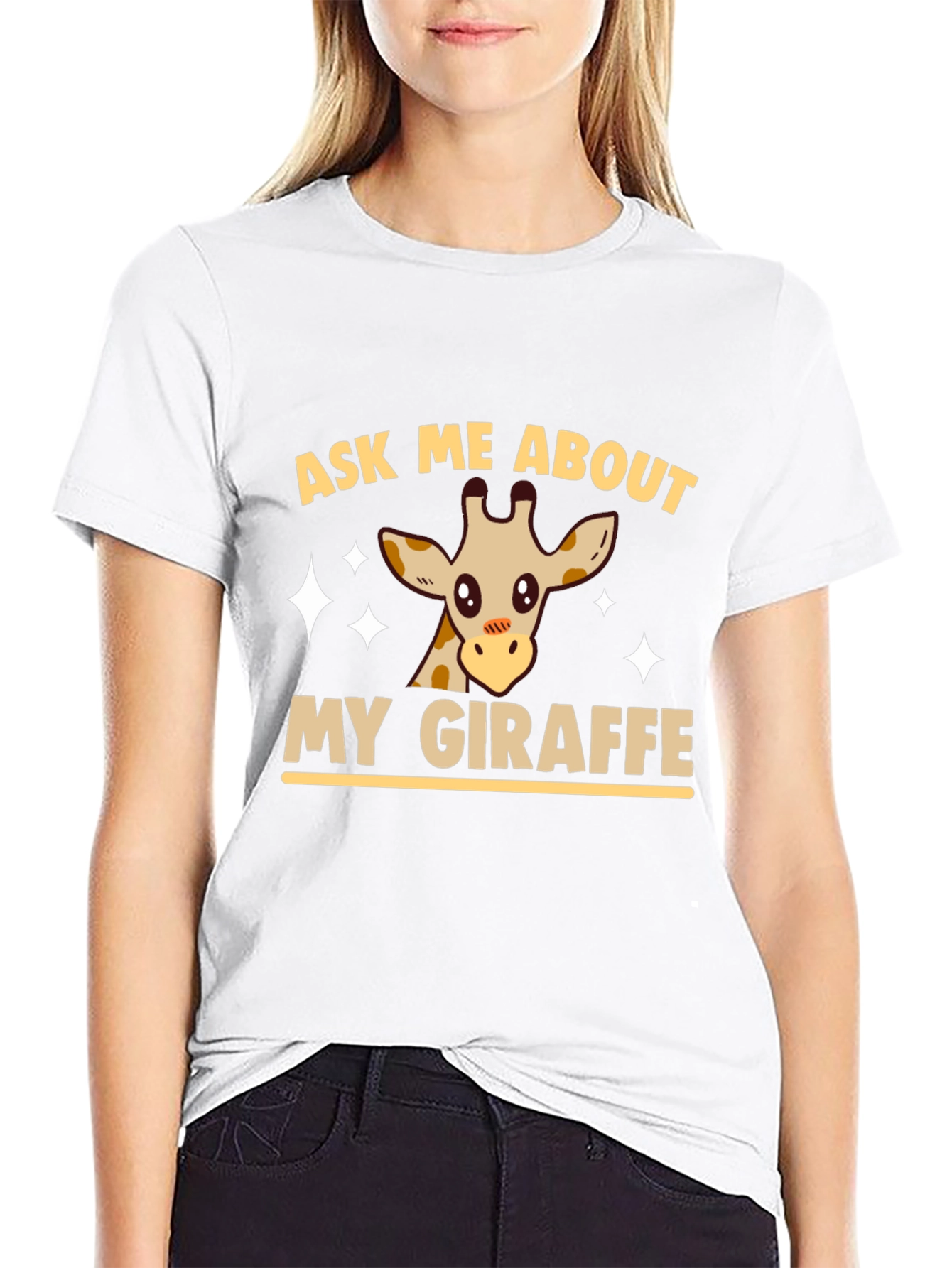 Ask Me About My Giraffe Graphic Tee - Black