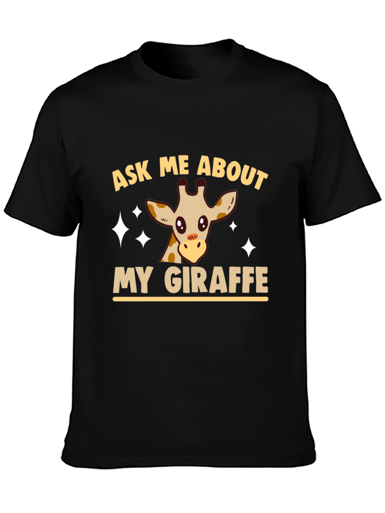 Ask Me About My Giraffe Graphic Tee - Black