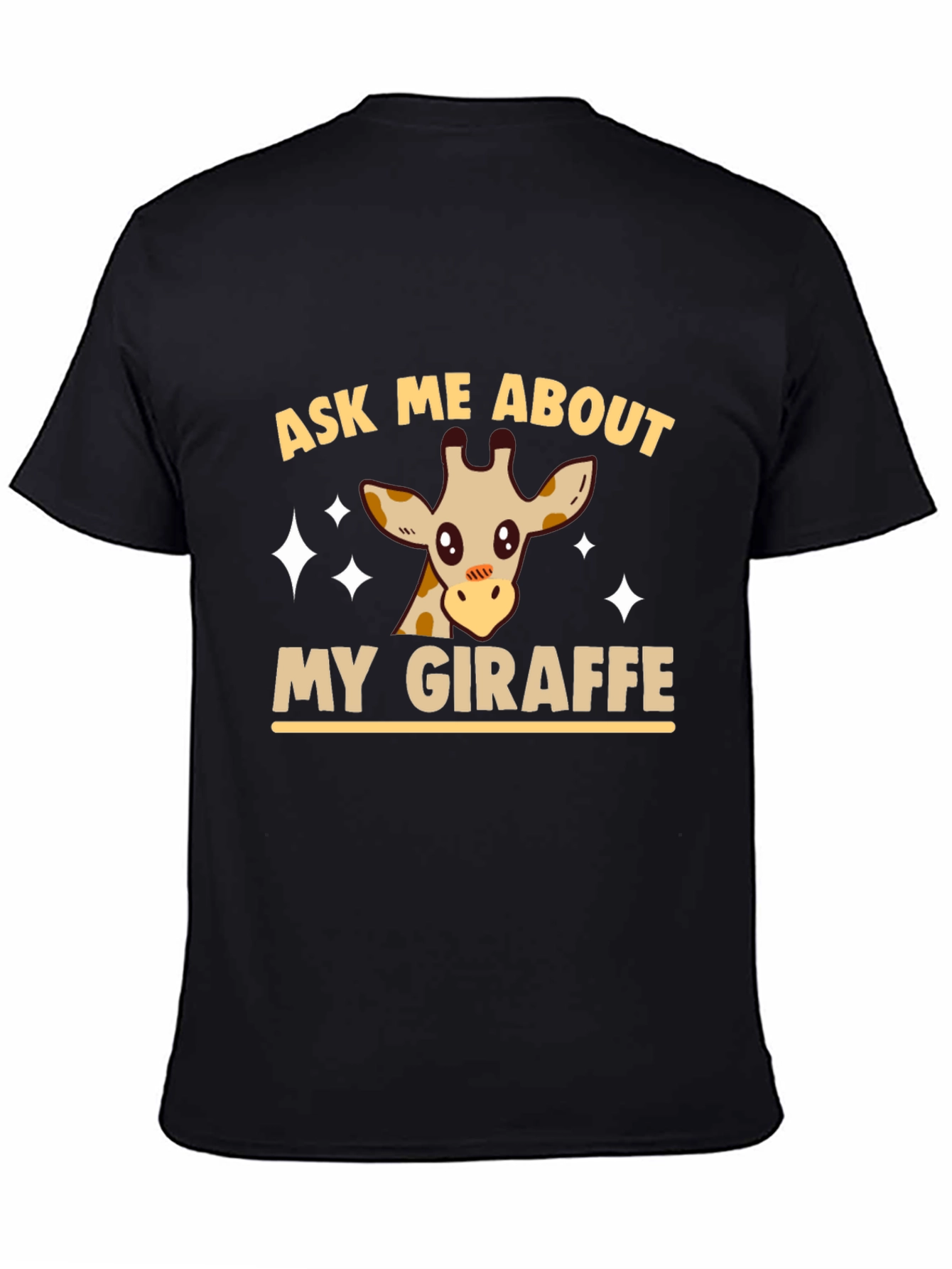 Ask Me About My Giraffe Graphic Tee - Black