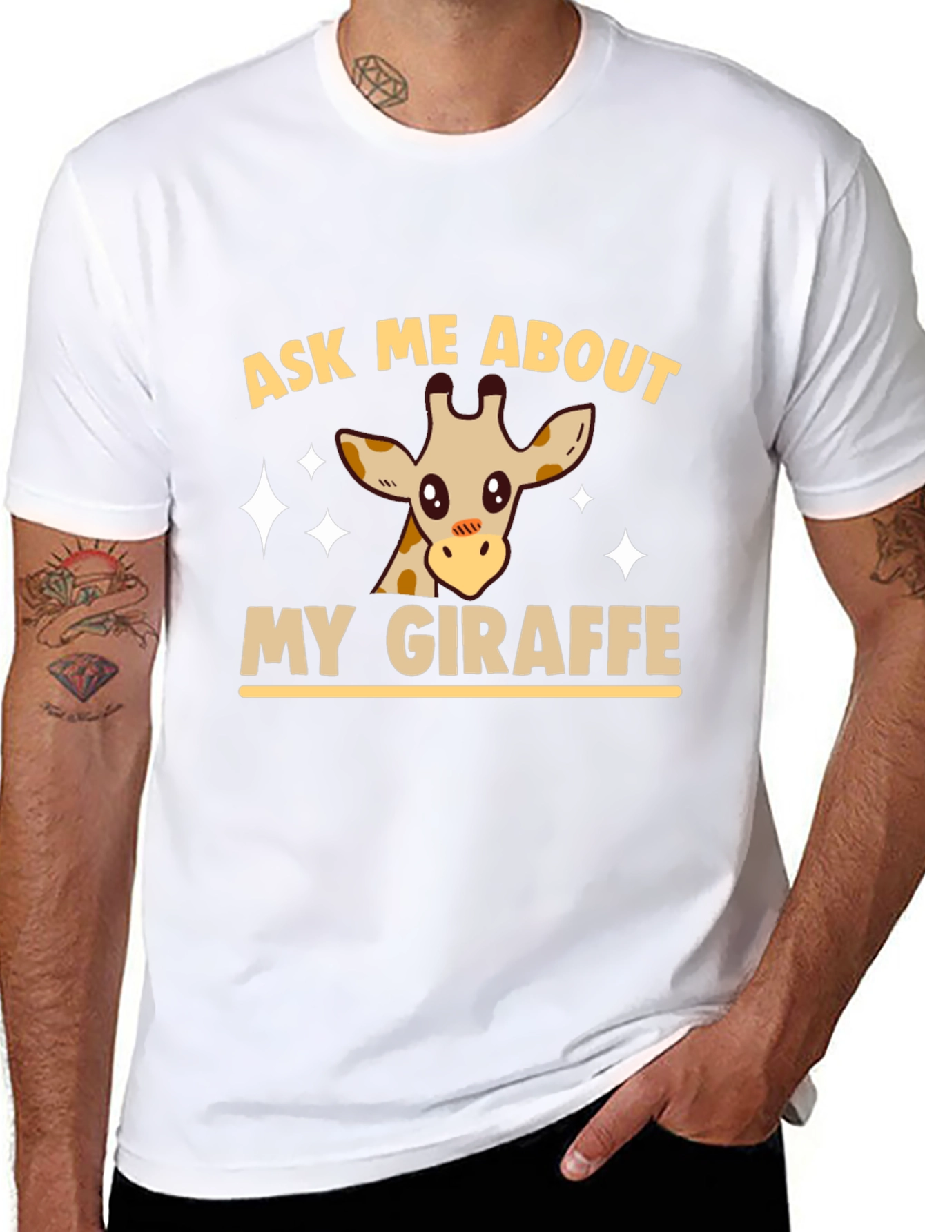 Ask Me About My Giraffe Graphic Tee - Black