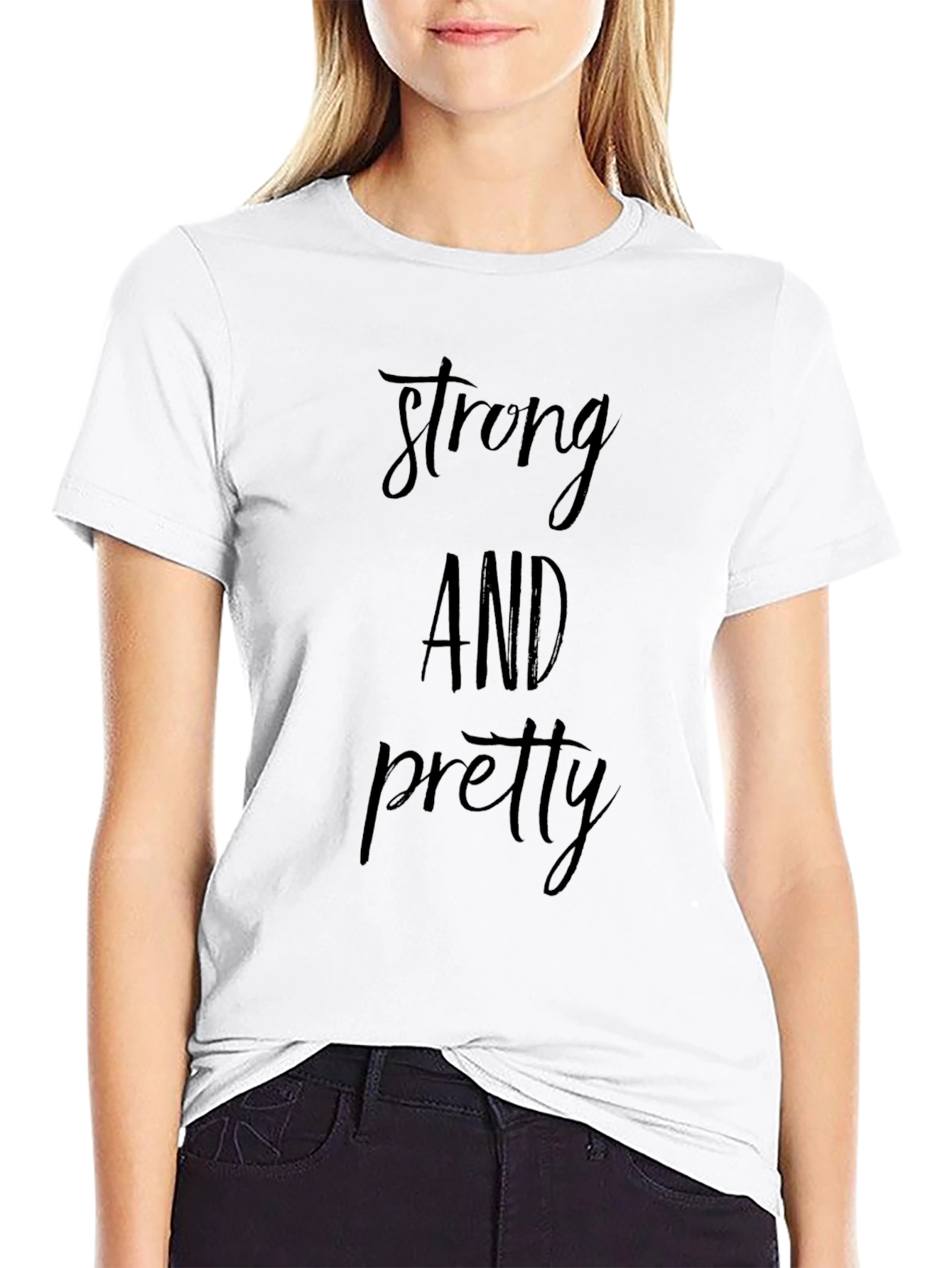 Strong and Pretty Black Graphic Tee