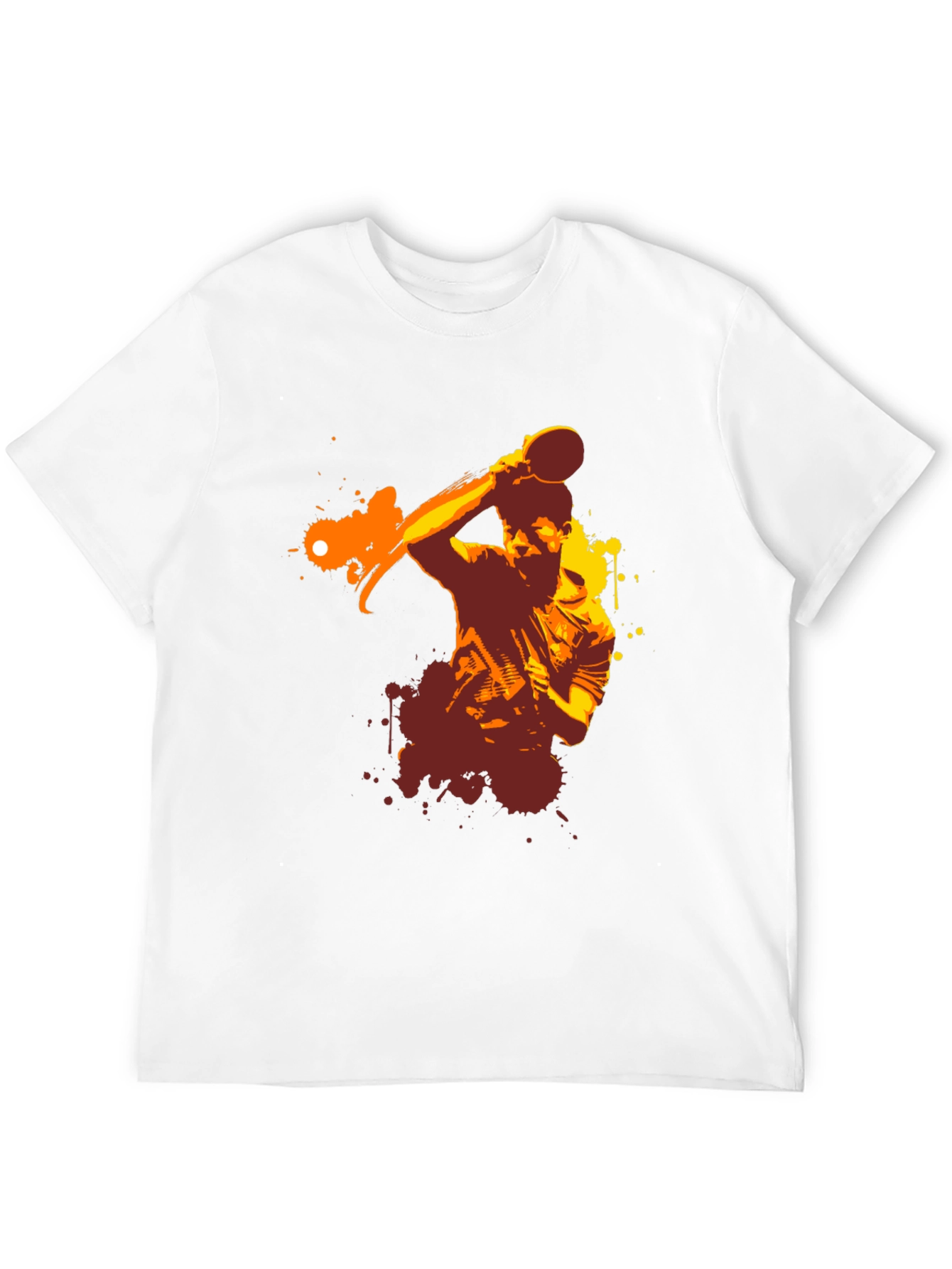 Ping Pong Player Graphic Tee - Black Cotton T-Shirt