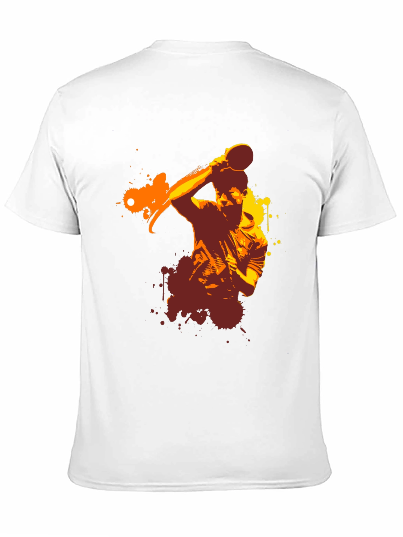 Ping Pong Player Graphic Tee - Black Cotton T-Shirt