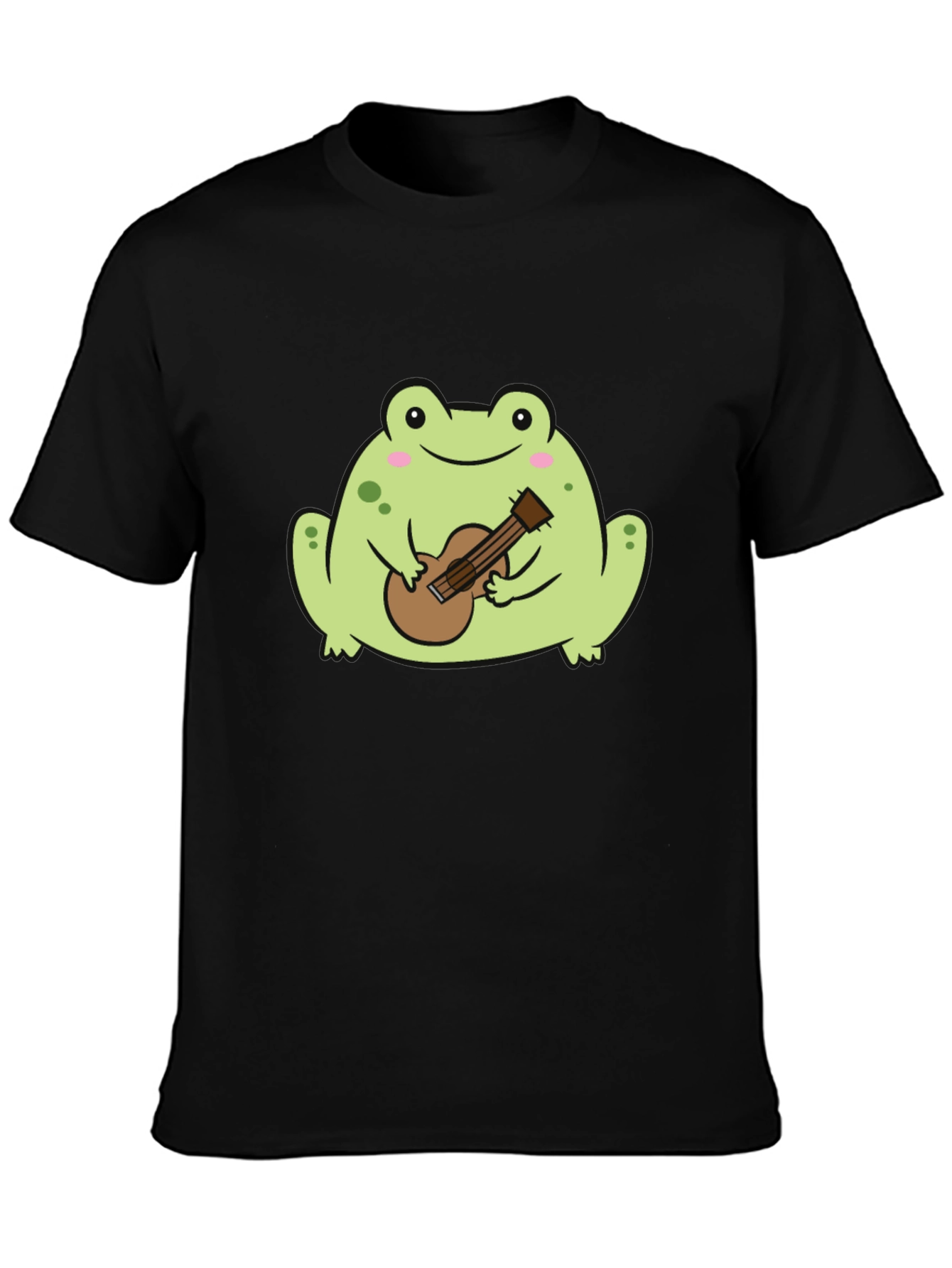 Frog Playing Guitar Graphic Tee - Unisex Black T-Shirt