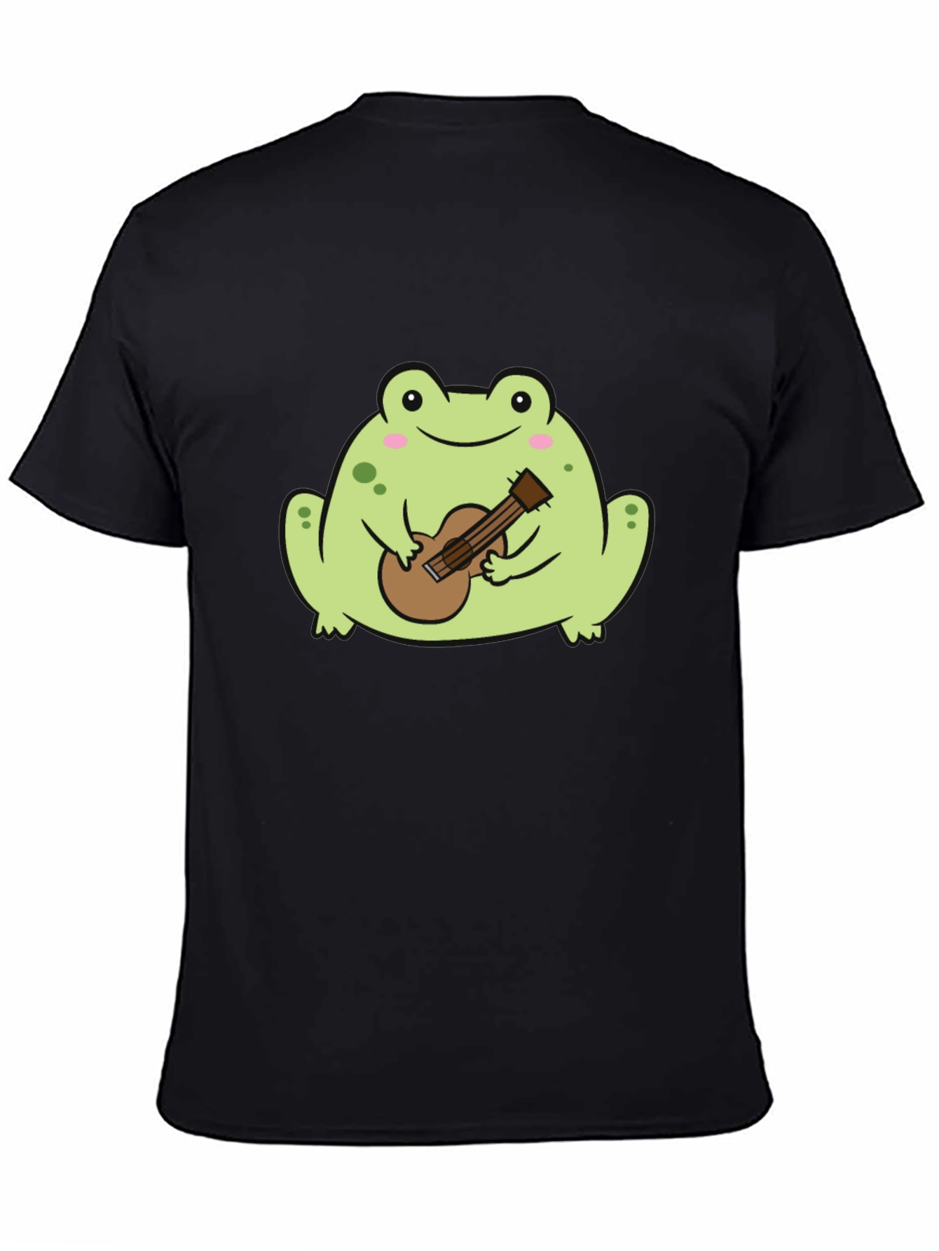 Frog Playing Guitar Graphic Tee - Unisex Black T-Shirt