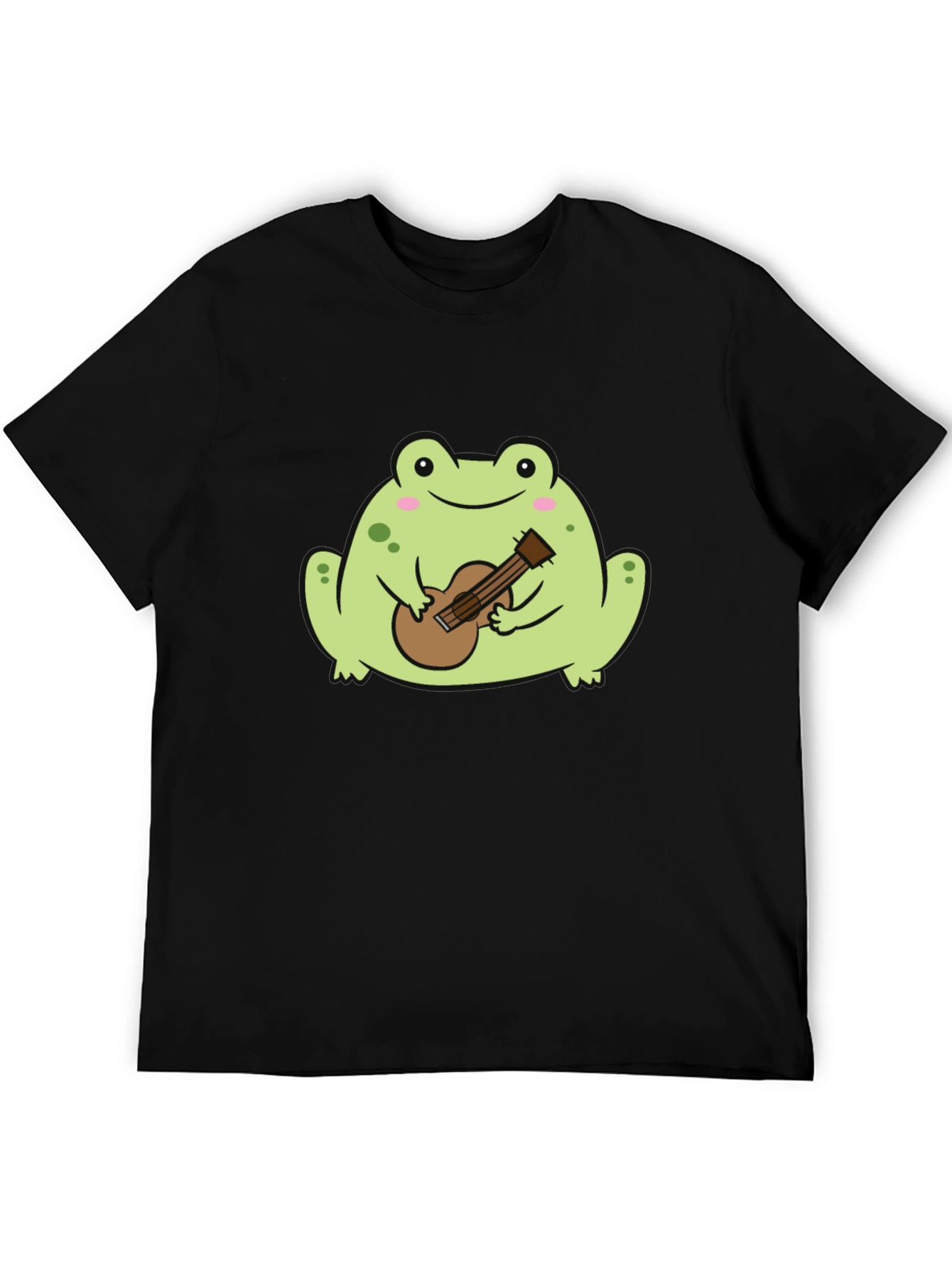 Frog Playing Guitar Graphic Tee - Unisex Black T-Shirt