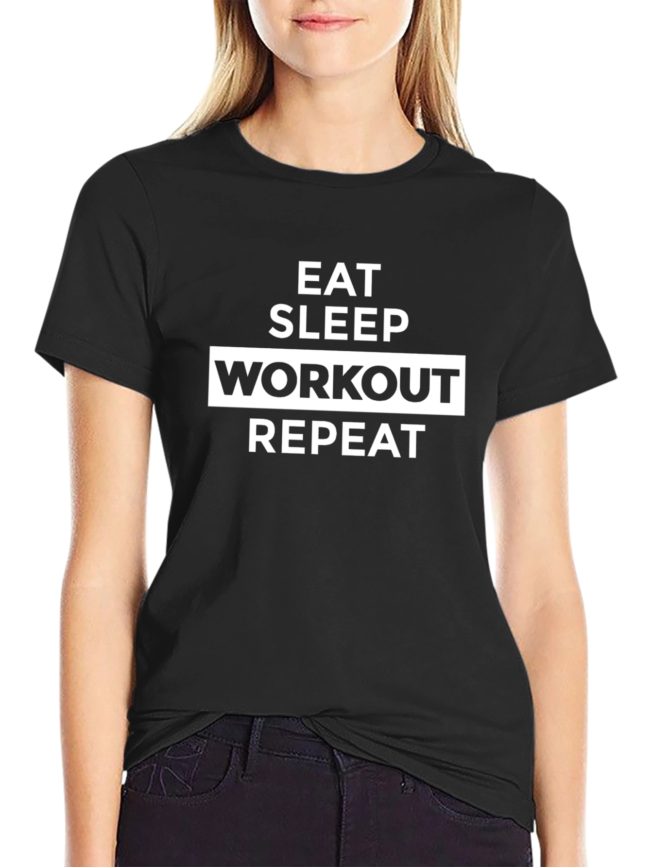 Eat Sleep Workout Repeat Graphic Tee