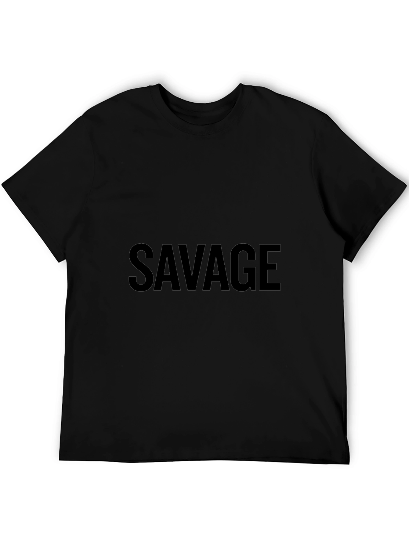 Savage Black Cotton Graphic Tee