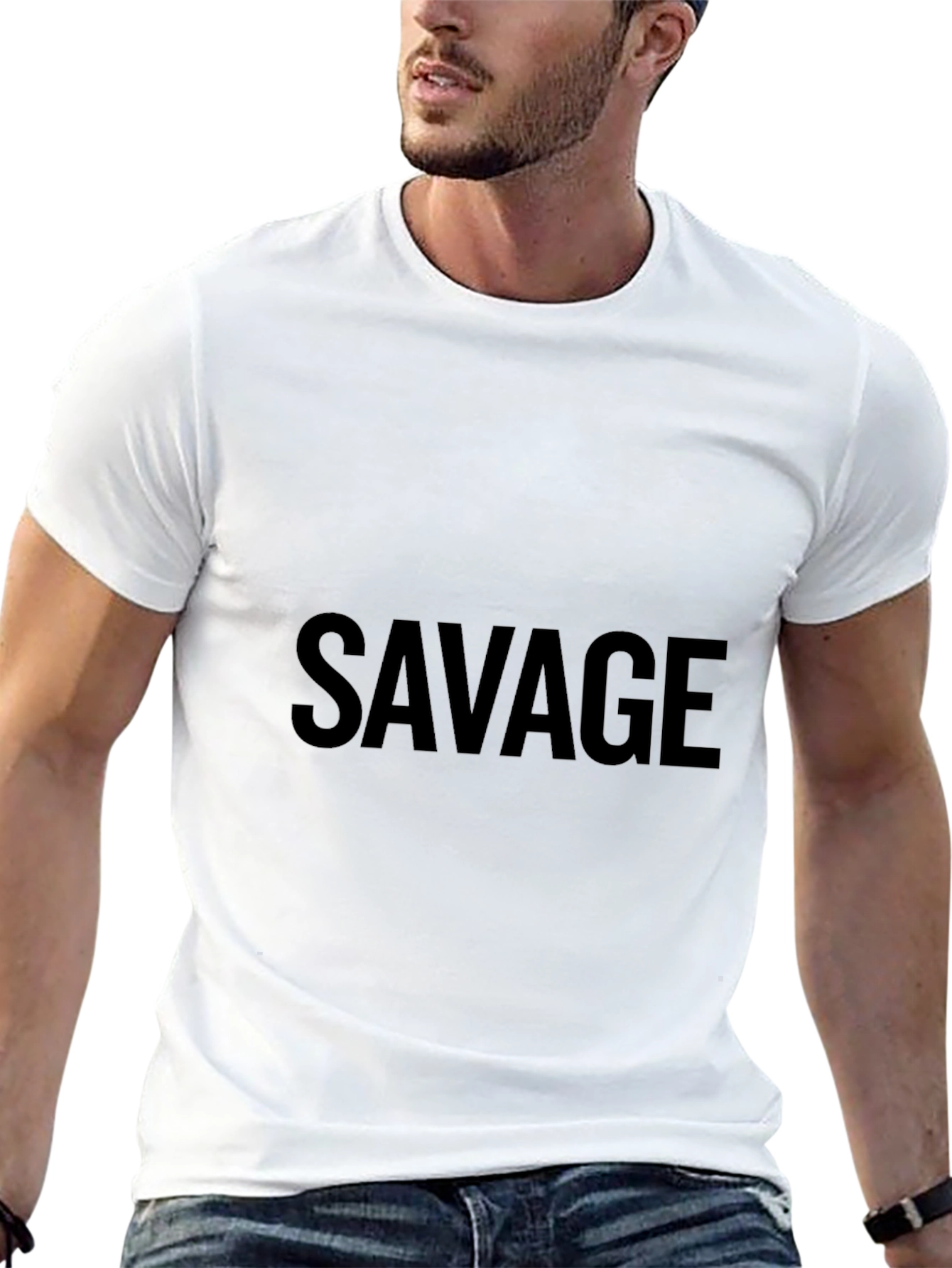 Savage Black Cotton Graphic Tee