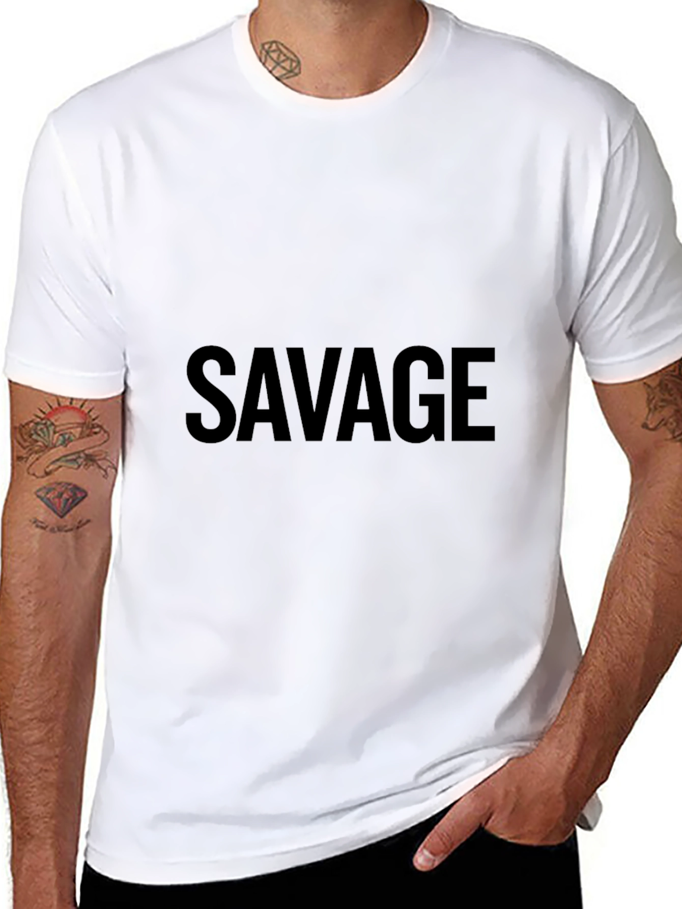 Savage Black Cotton Graphic Tee