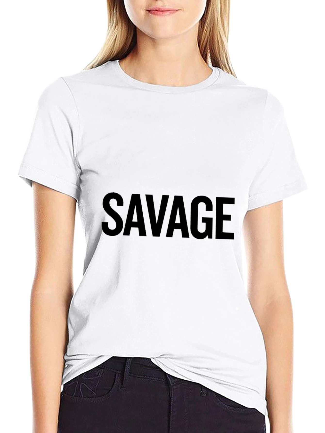 Savage Black Cotton Graphic Tee