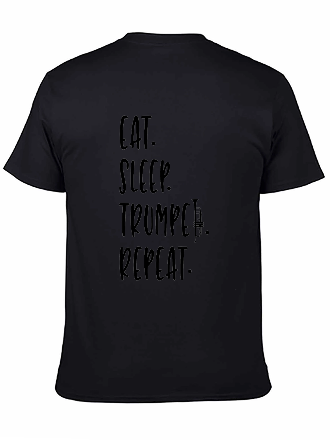 Eat Sleep Trumpet Repeat Black T-Shirt