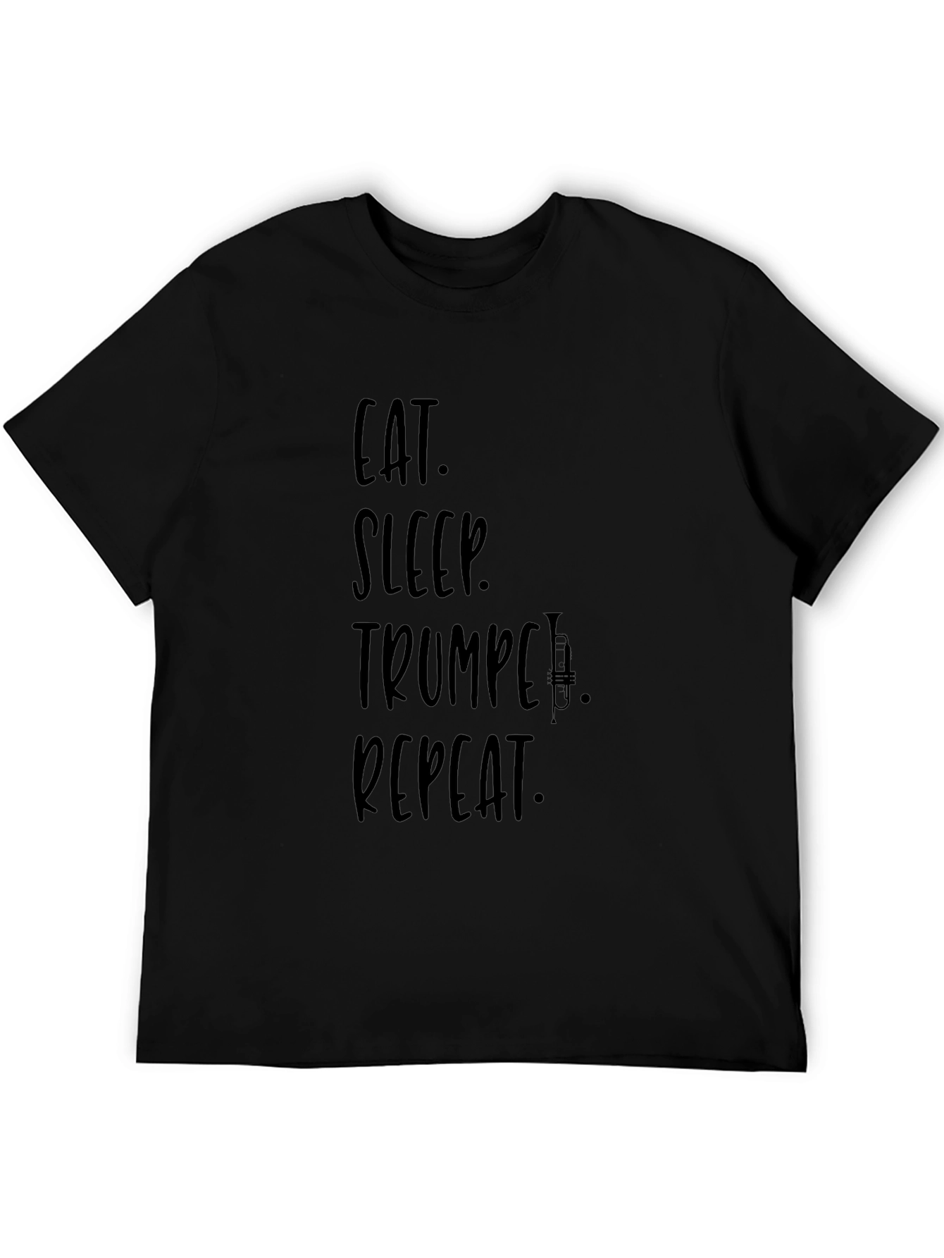 Eat Sleep Trumpet Repeat Black T-Shirt