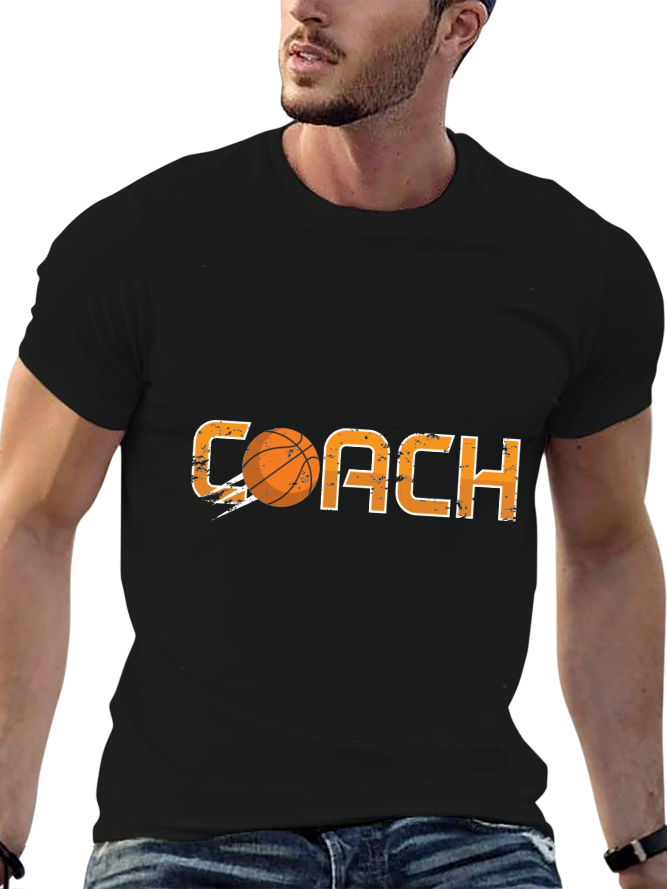 Basketball Coach T-Shirt - Black Graphic Tee