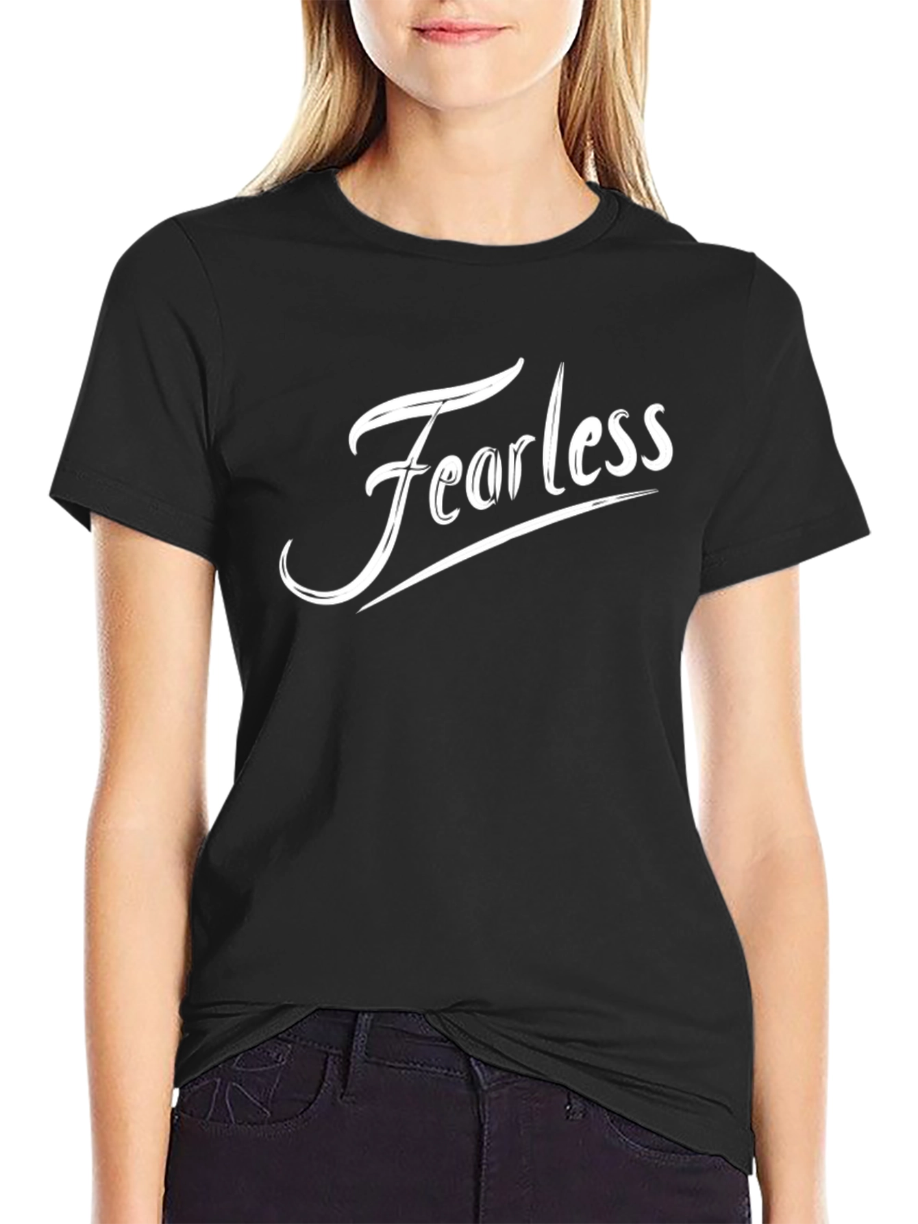 Fearless Graphic Tee - Black Cotton Comfort