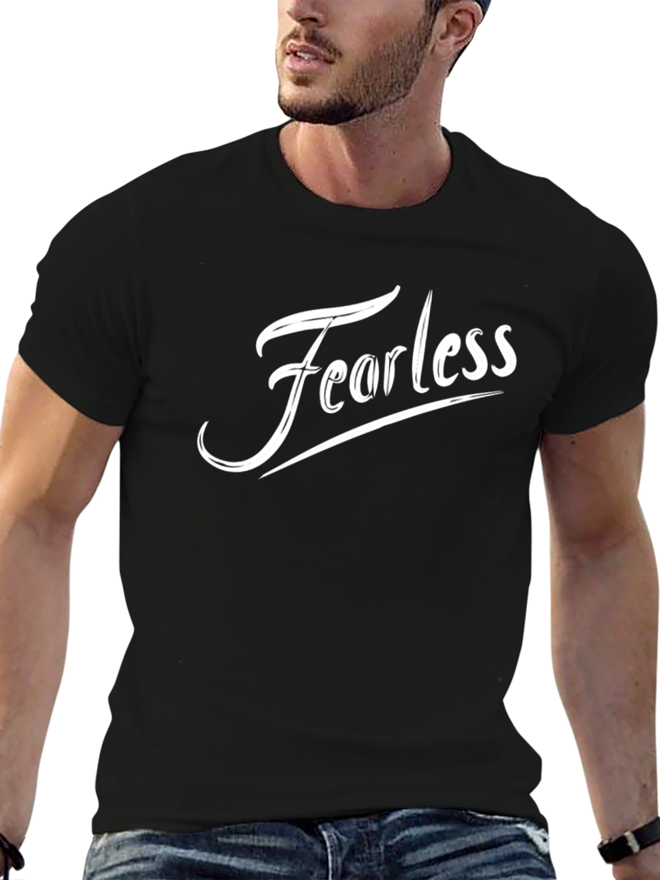 Fearless Graphic Tee - Black Cotton Comfort