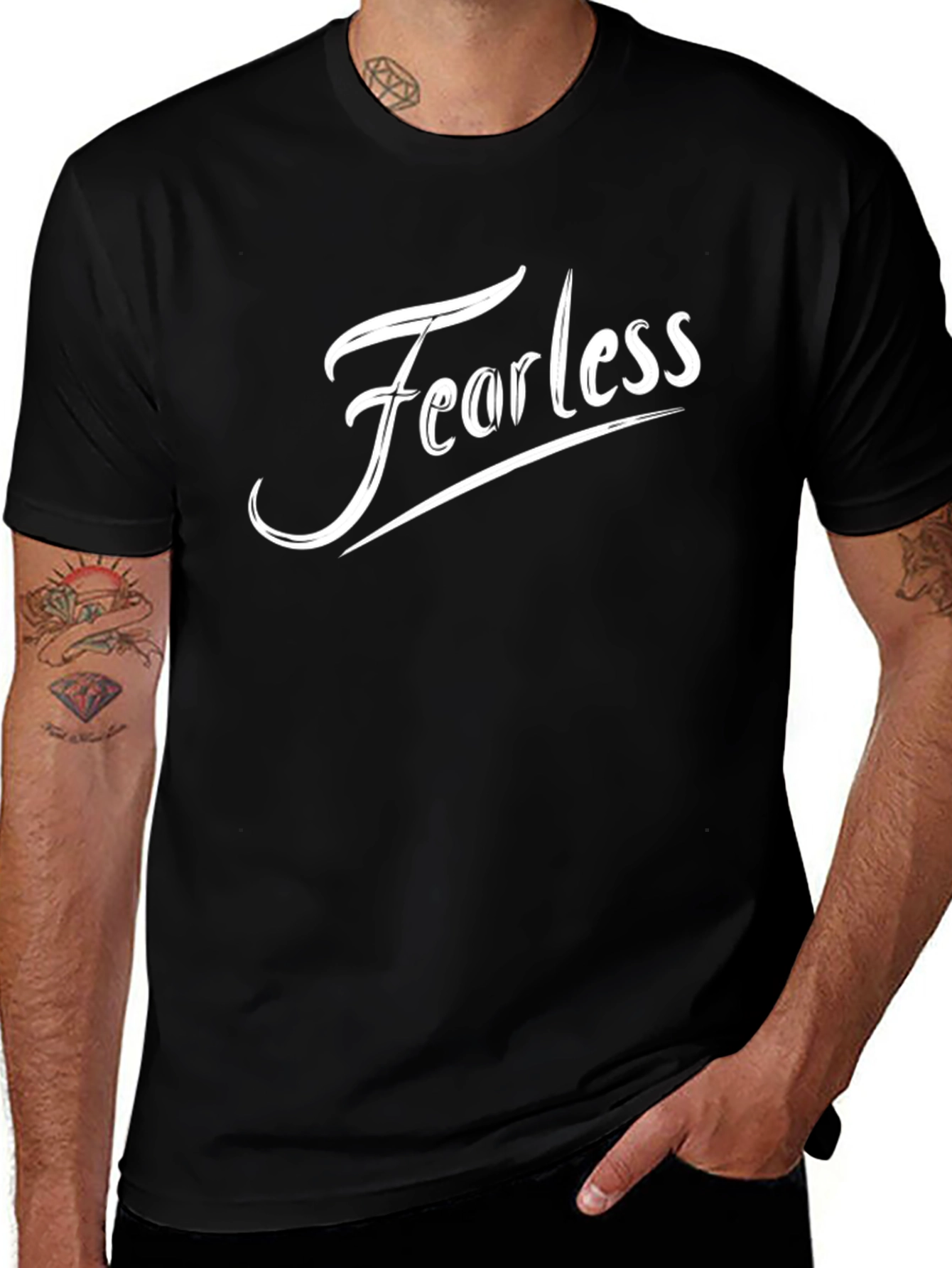 Fearless Graphic Tee - Black Cotton Comfort