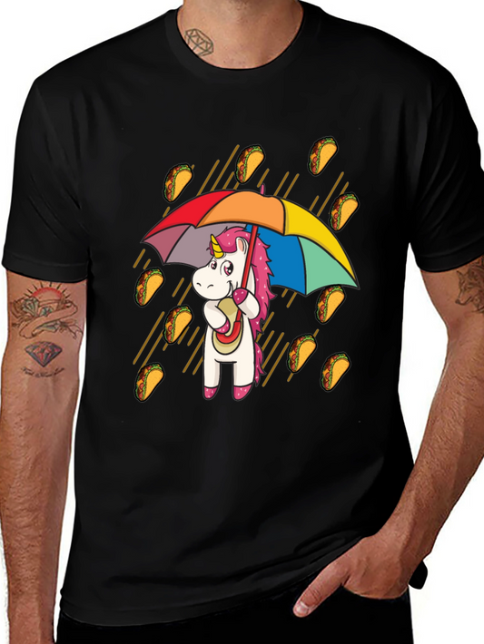 Taco Rain Unicorn T-Shirt - Novelty Graphic Tee