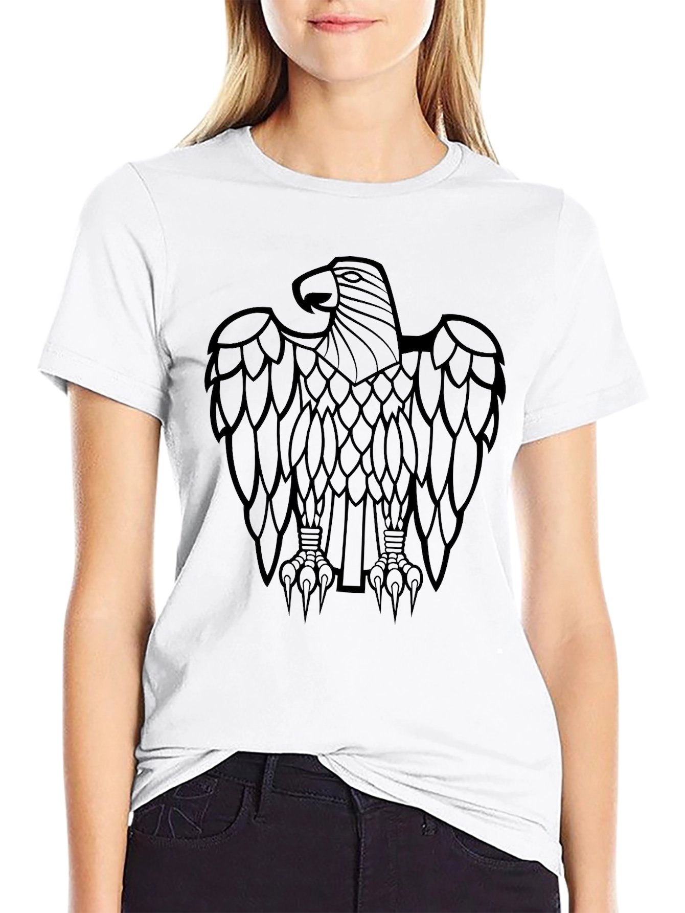 Mens Black Eagle Graphic Tee - Stylish Casual Wear