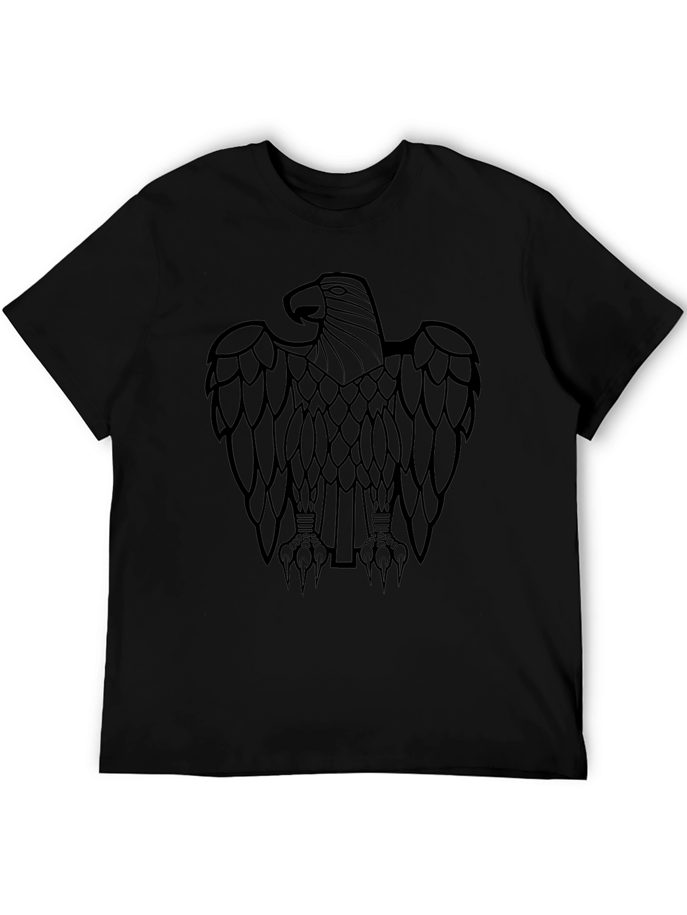 Mens Black Eagle Graphic Tee - Stylish Casual Wear