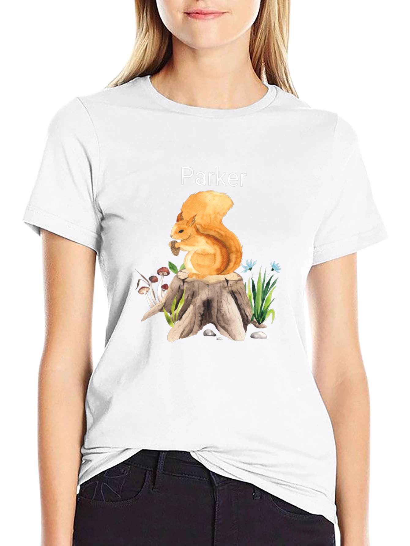 Parker Squirrel on Stump Graphic Tee