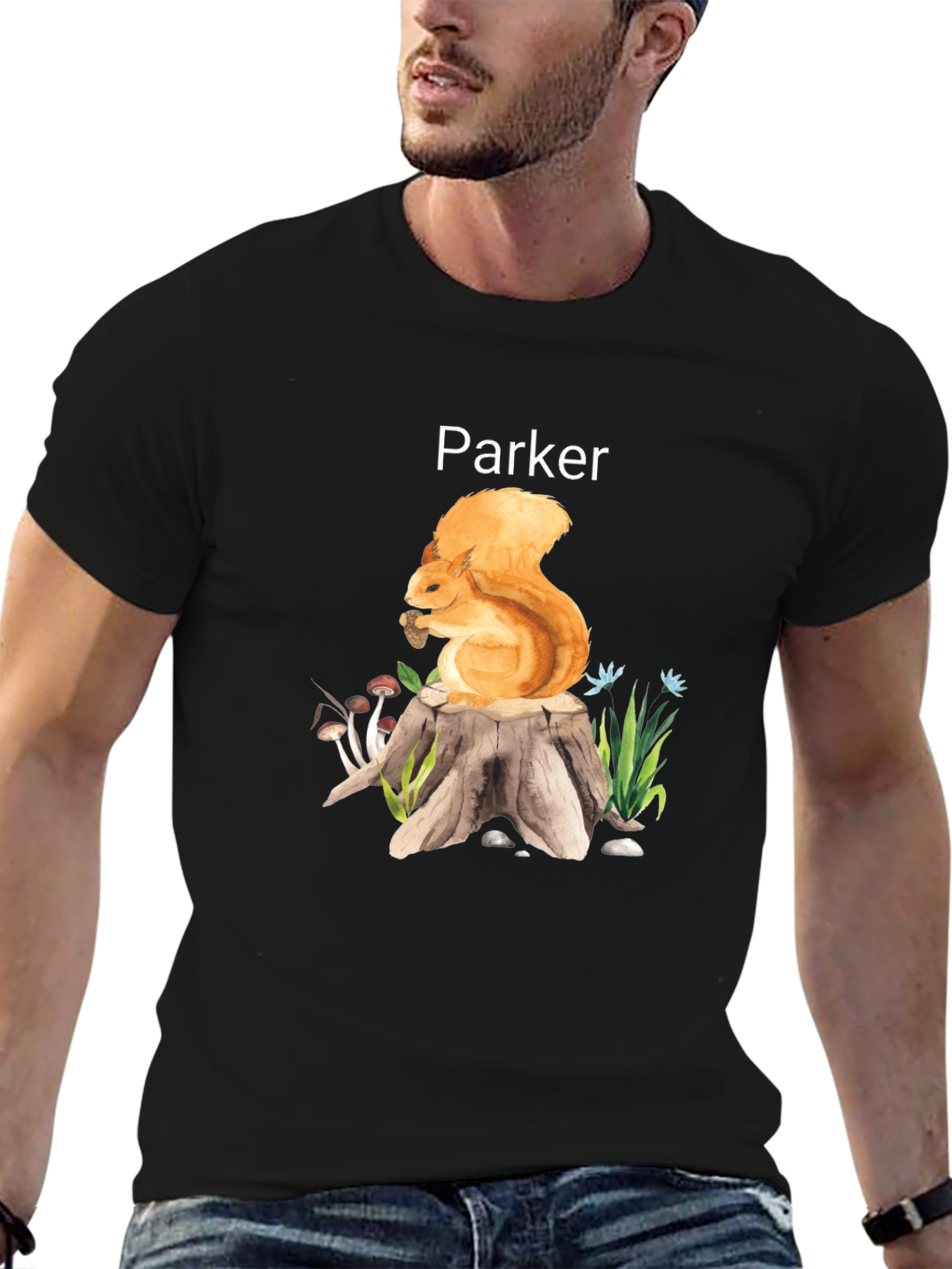 Parker Squirrel on Stump Graphic Tee