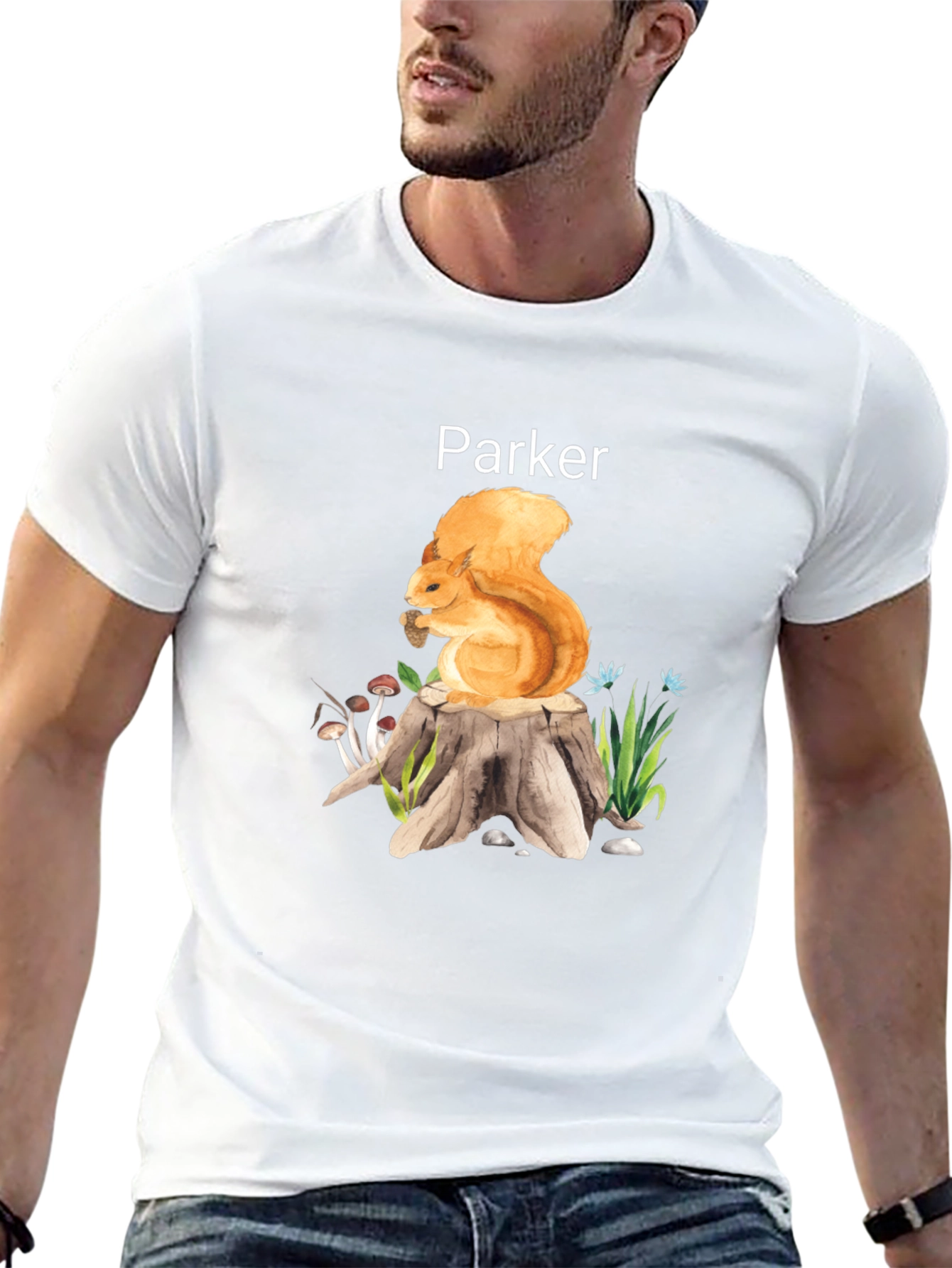 Parker Squirrel on Stump Graphic Tee