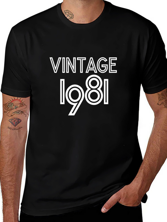 Vintage 1981 Graphic Tee - Retro Birthday T-Shirt