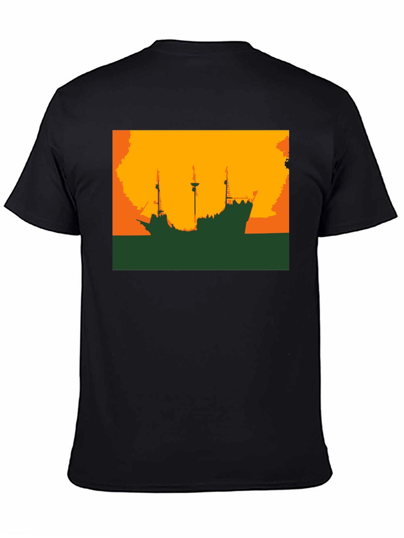 Silhouette Ship Graphic Tee - Black