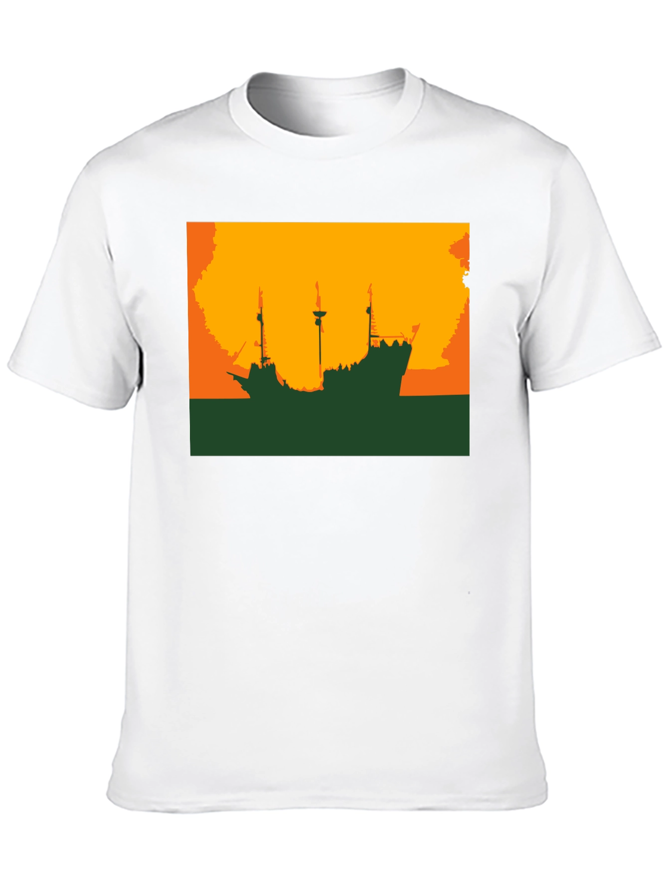 Silhouette Ship Graphic Tee - Black