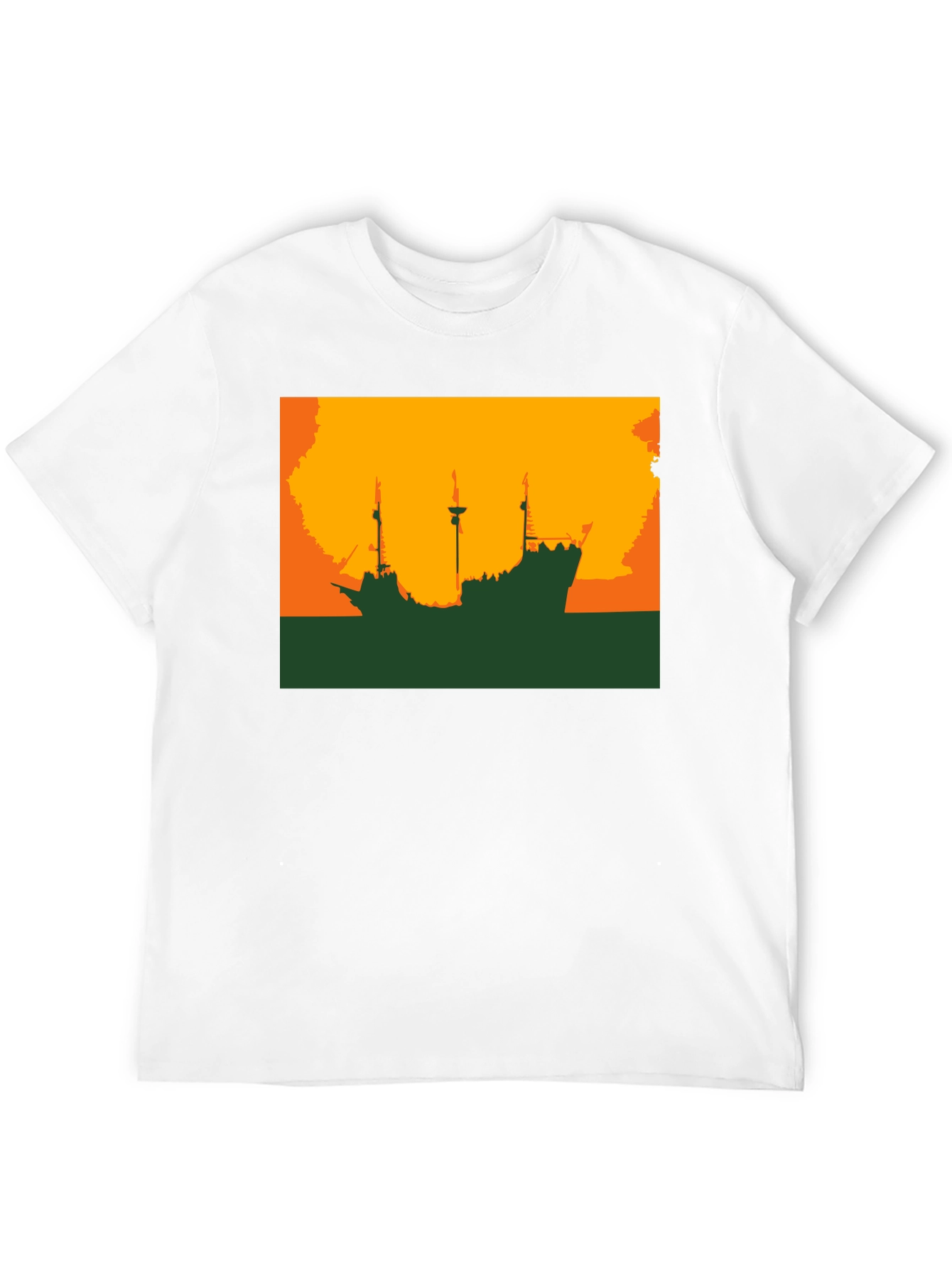 Silhouette Ship Graphic Tee - Black
