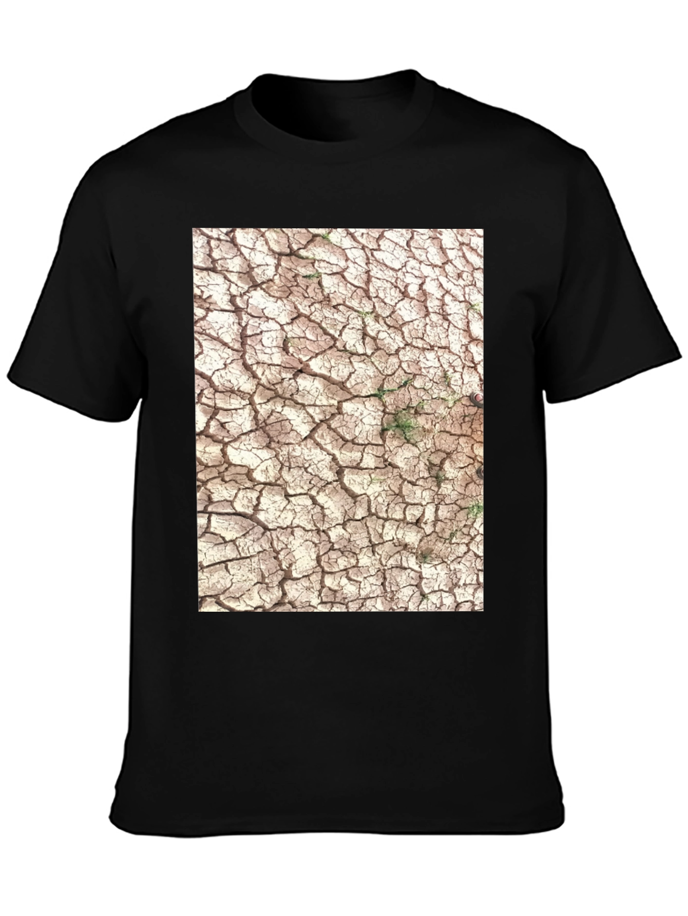 Cracked Earth Graphic Tee - Modern Black T-Shirt