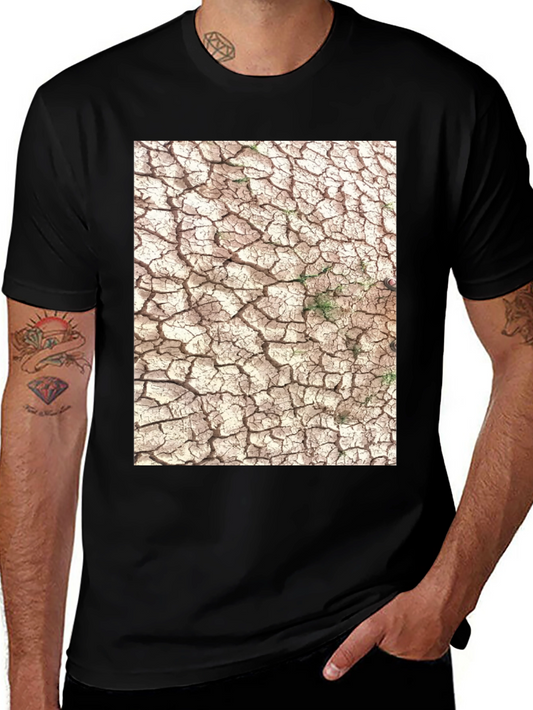 Cracked Earth Graphic Tee - Modern Black T-Shirt