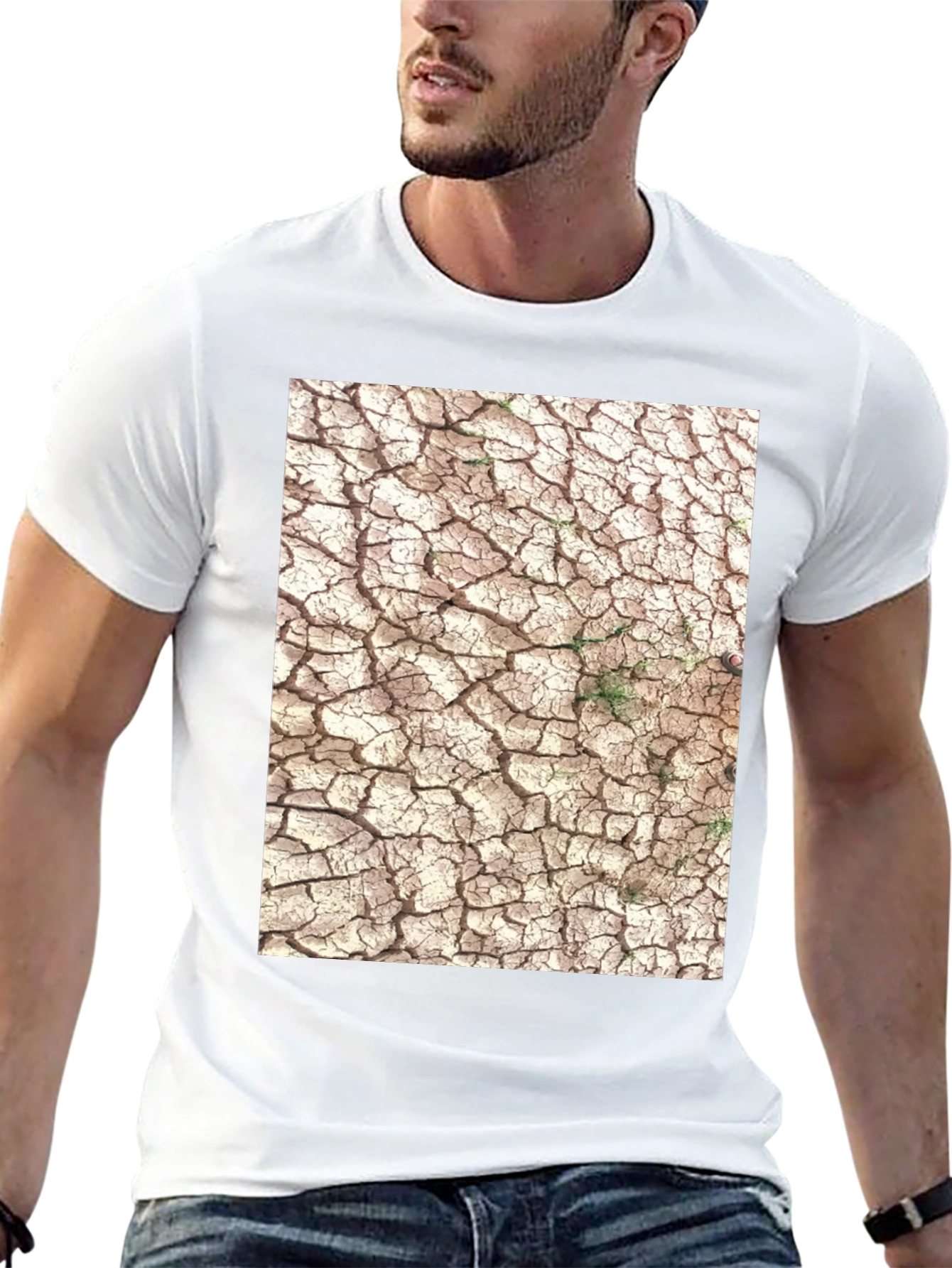 Cracked Earth Graphic Tee - Modern Black T-Shirt