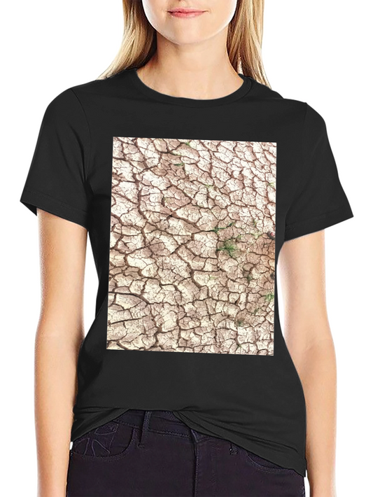Cracked Earth Graphic Tee - Modern Black T-Shirt