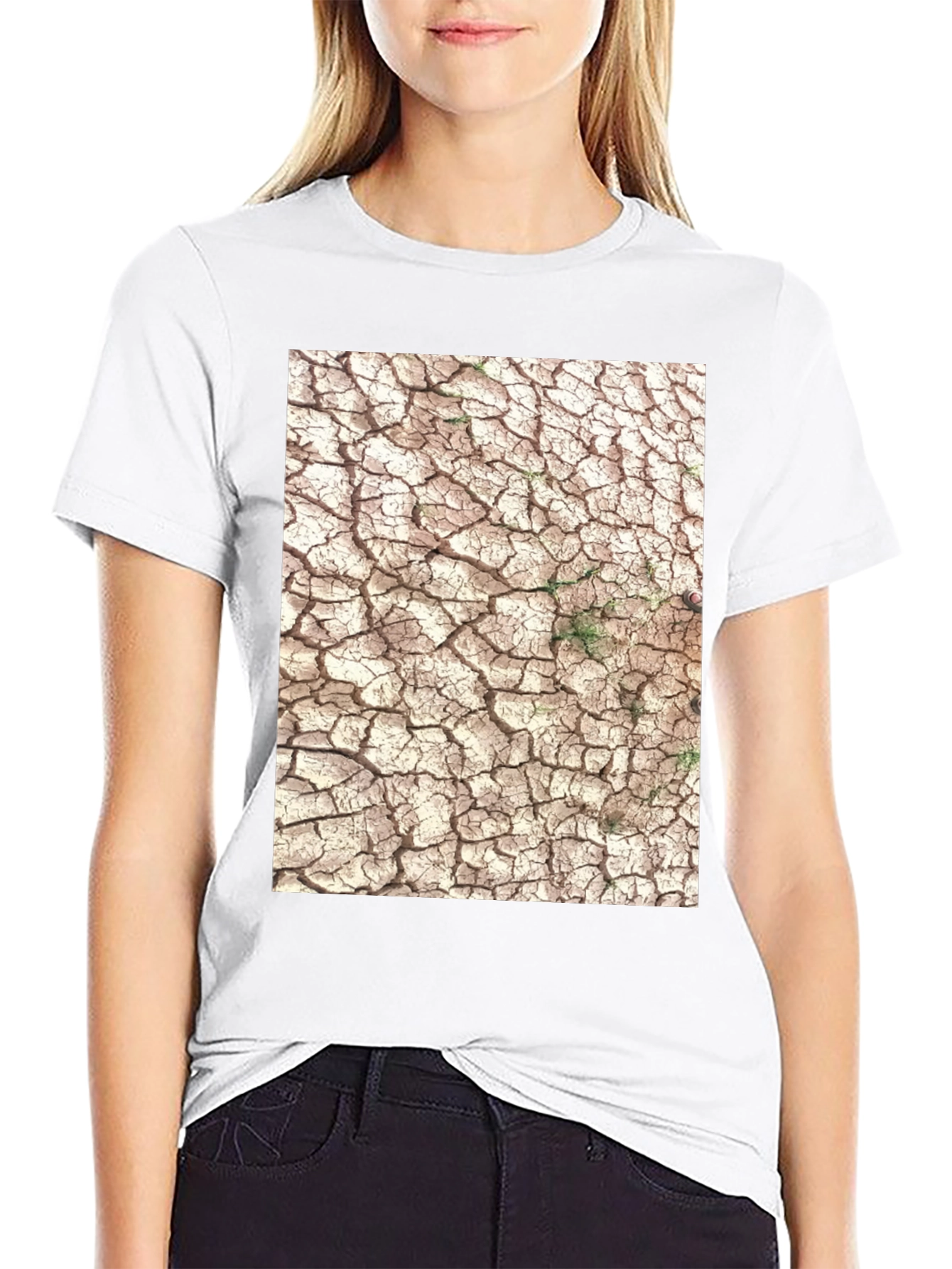 Cracked Earth Graphic Tee - Modern Black T-Shirt