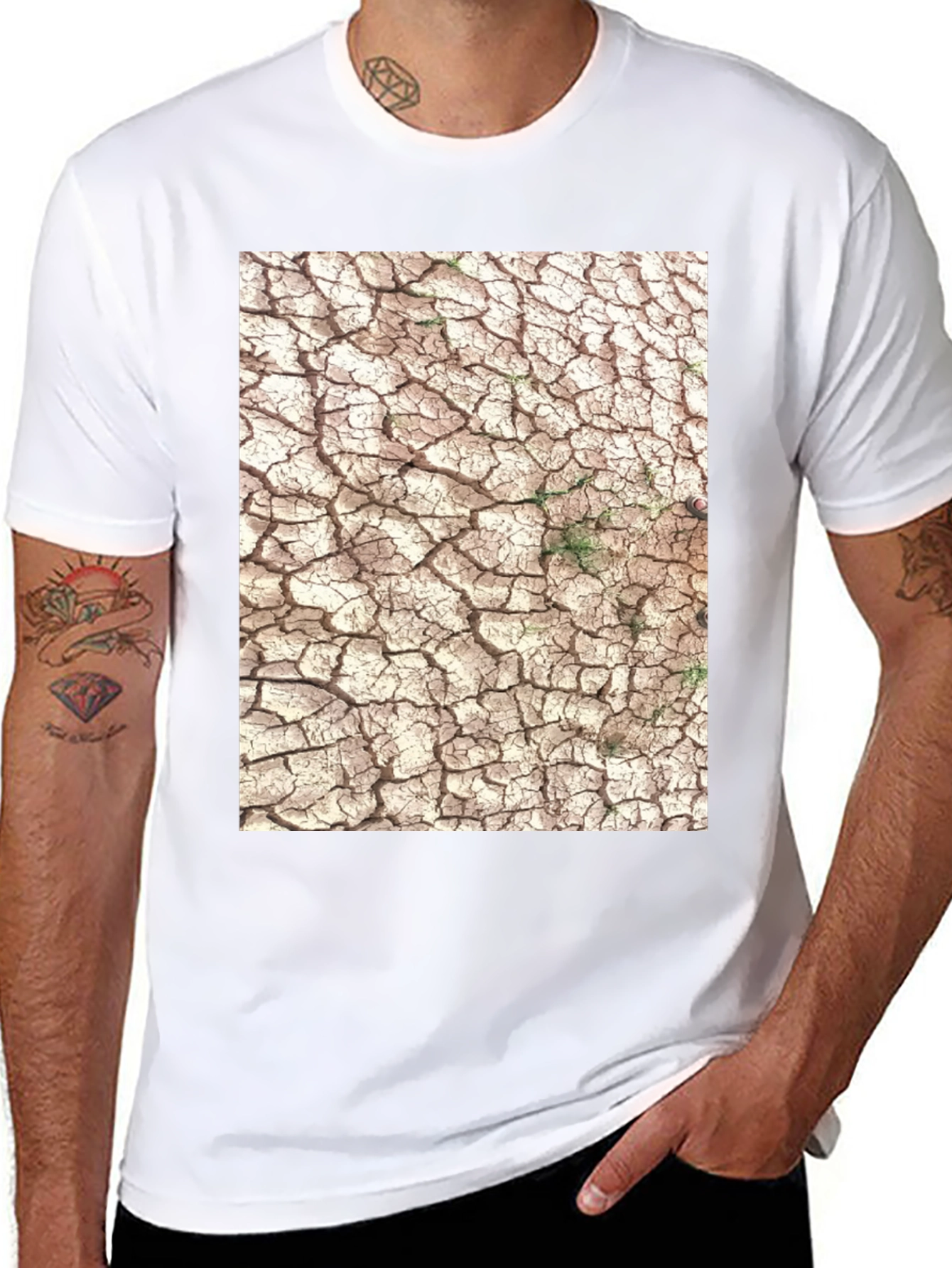 Cracked Earth Graphic Tee - Modern Black T-Shirt